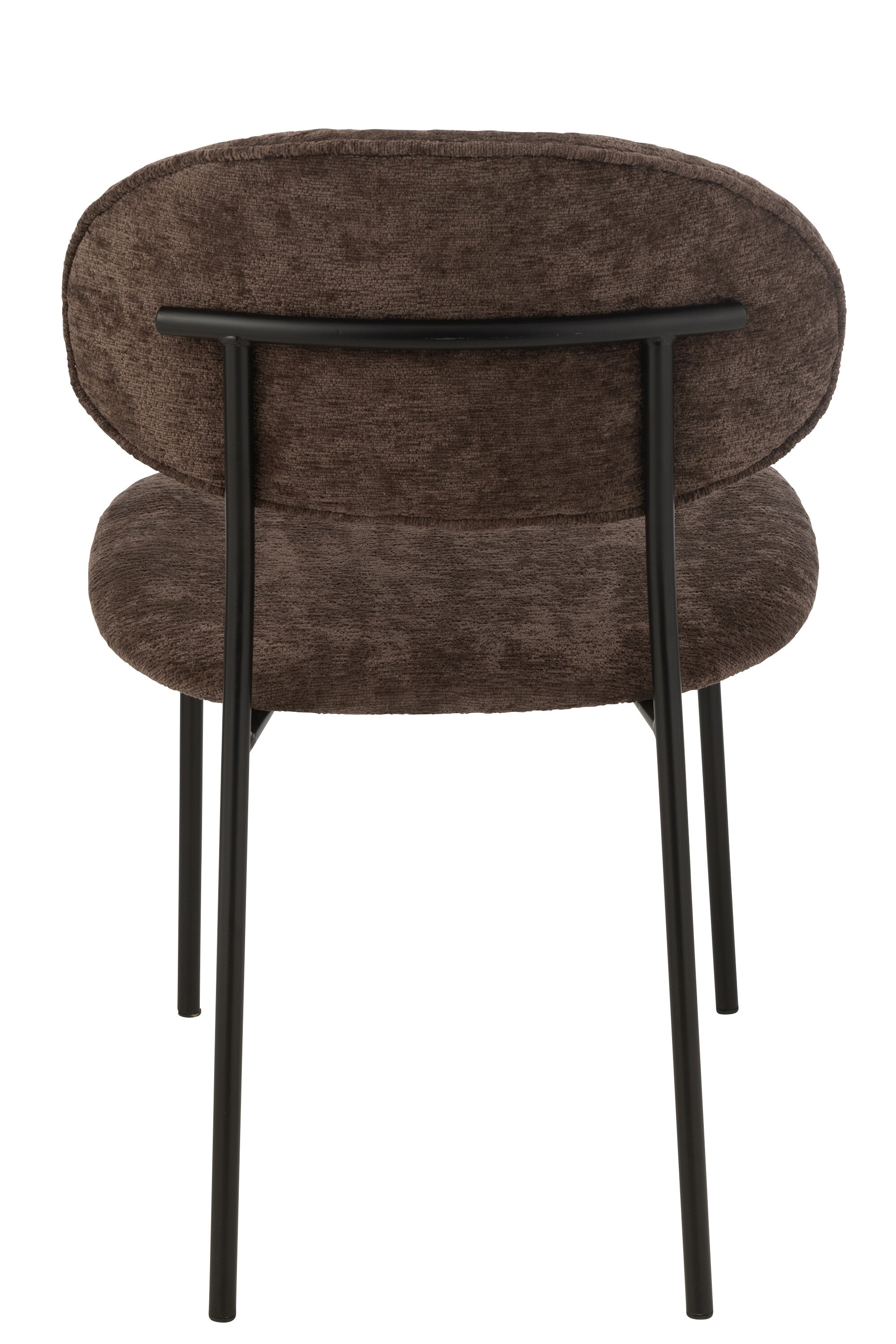 Chaise de repas “Turku” - Tissu doux marron foncé, Design cosy contemporain | J-Line