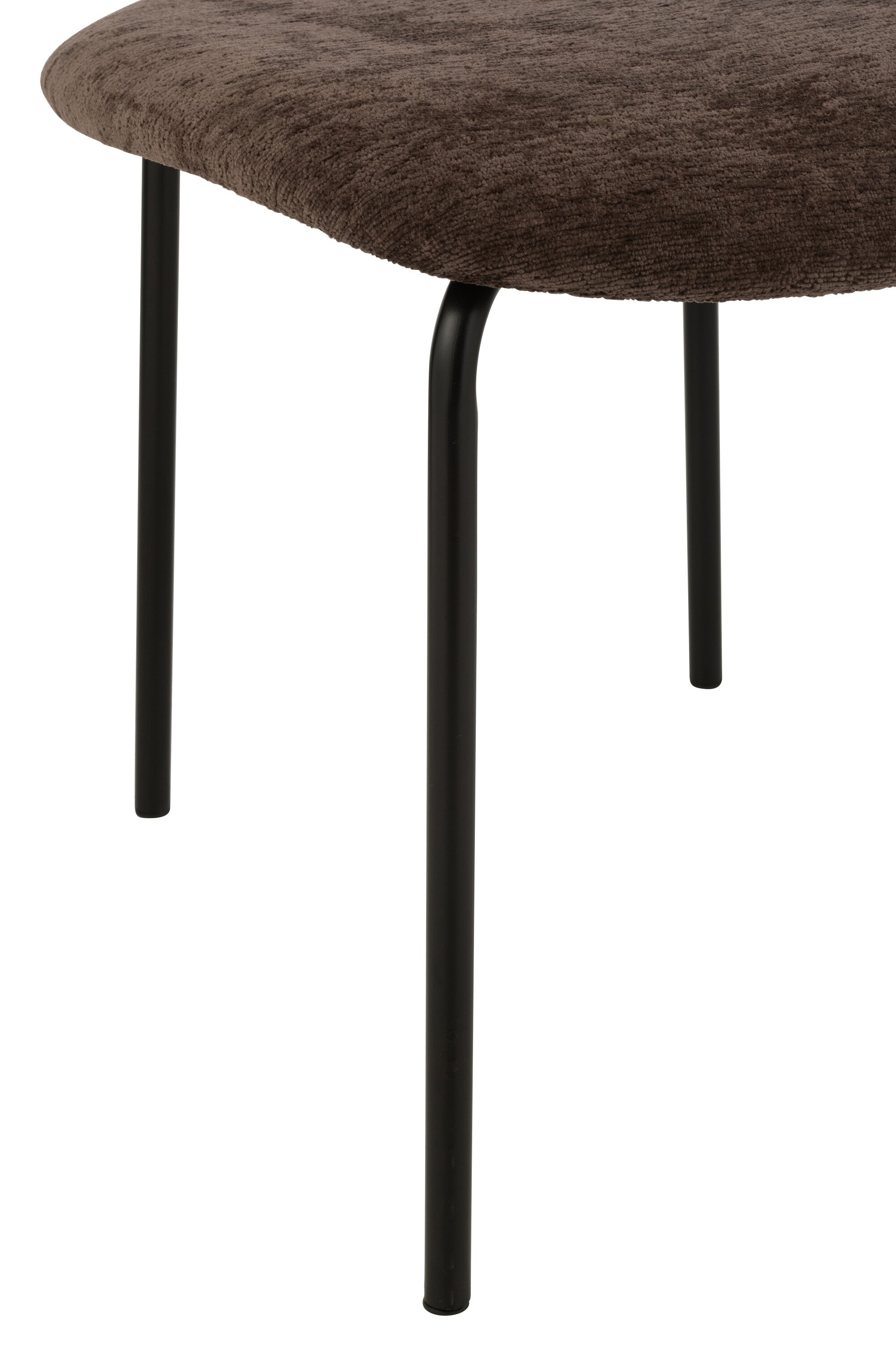 Chaise de repas “Turku” - Tissu doux marron foncé, Design cosy contemporain | J-Line