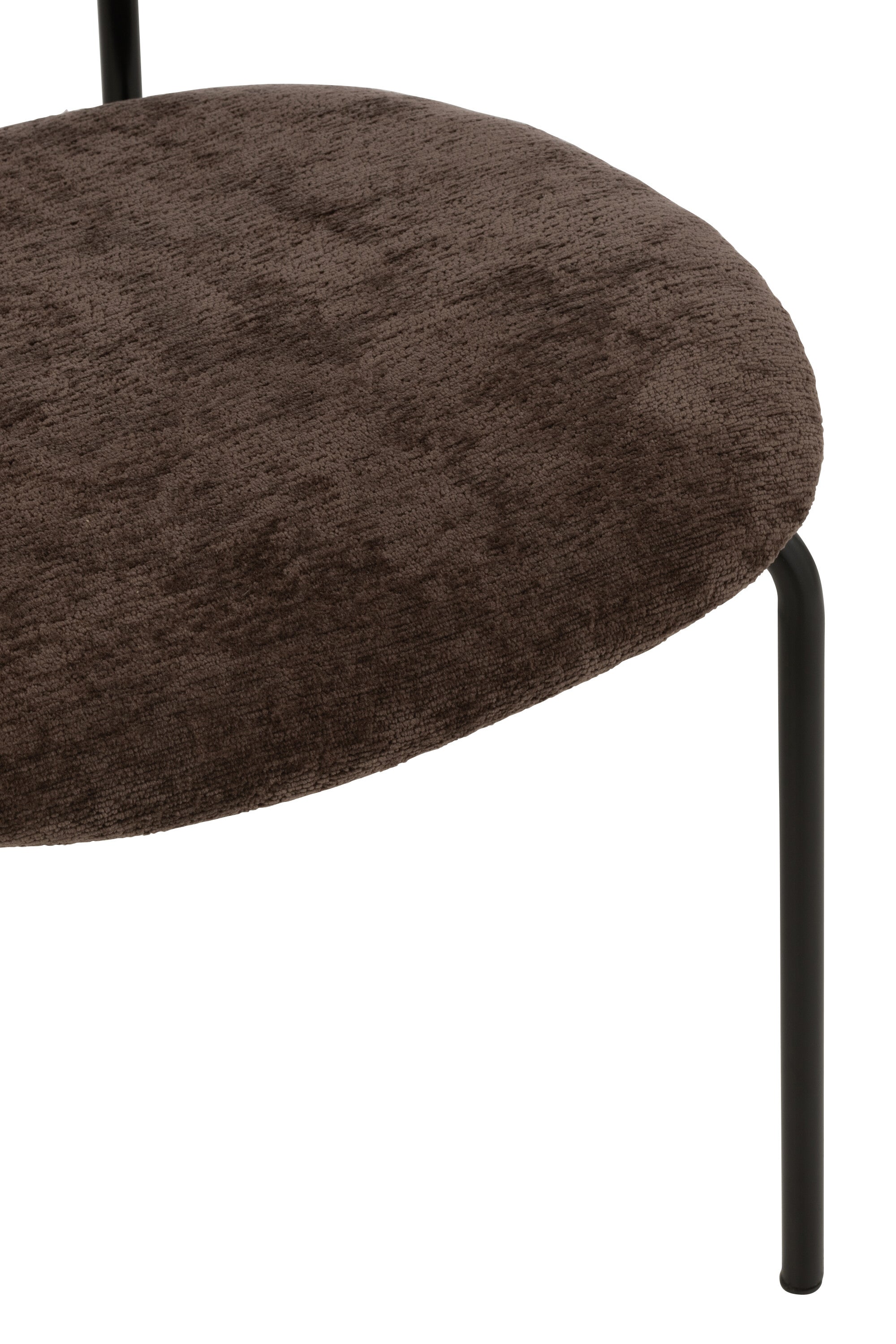 Chaise de repas “Turku” - Tissu doux marron foncé, Design cosy contemporain | J-Line