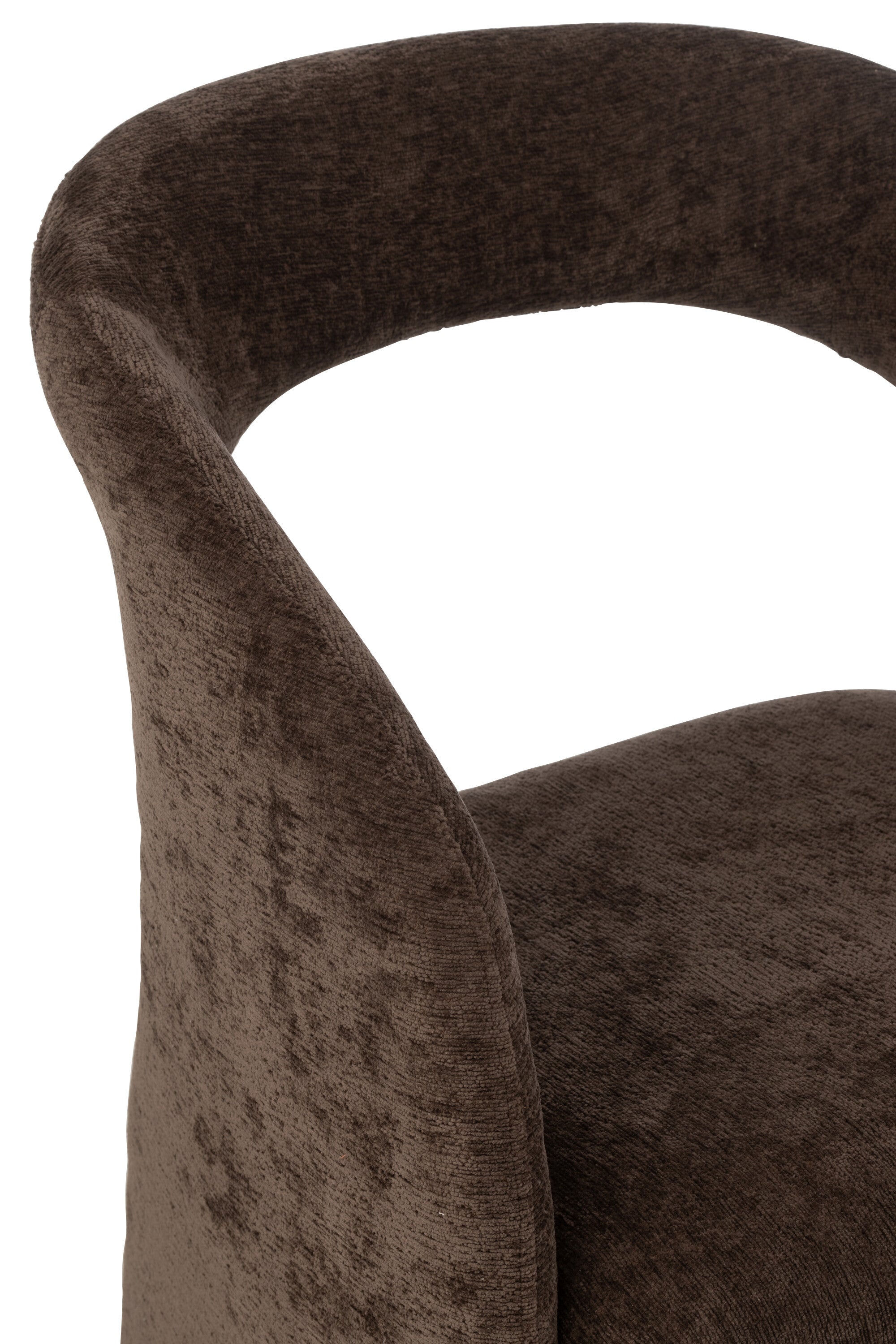 Chaise de repas “Anis” - Tissu Marron Foncé, Confort Cosy | J-Line