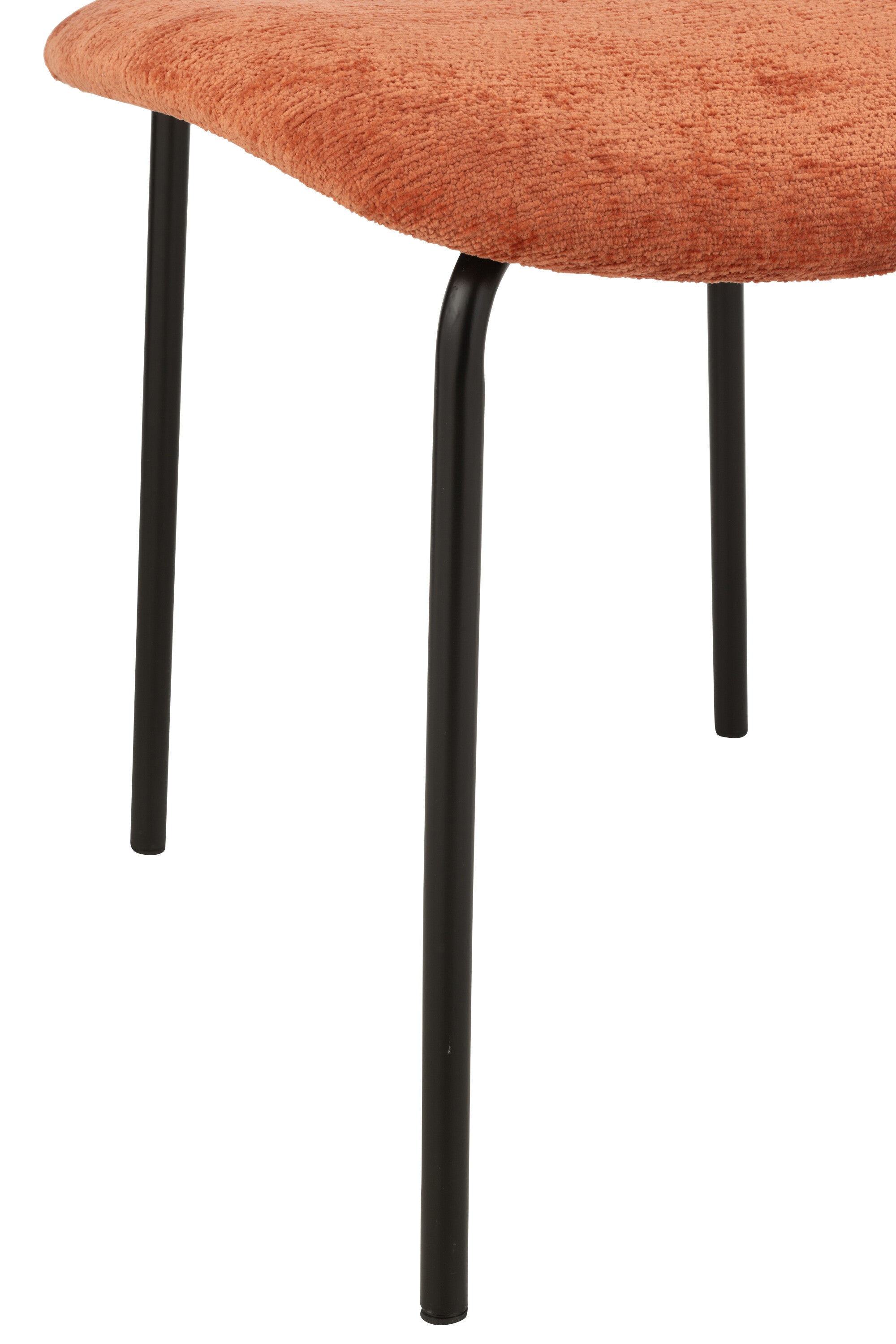 Chaise de repas “Turku” - Tissu doux orange effet rouillé, Design cosy contemporain | J-Line