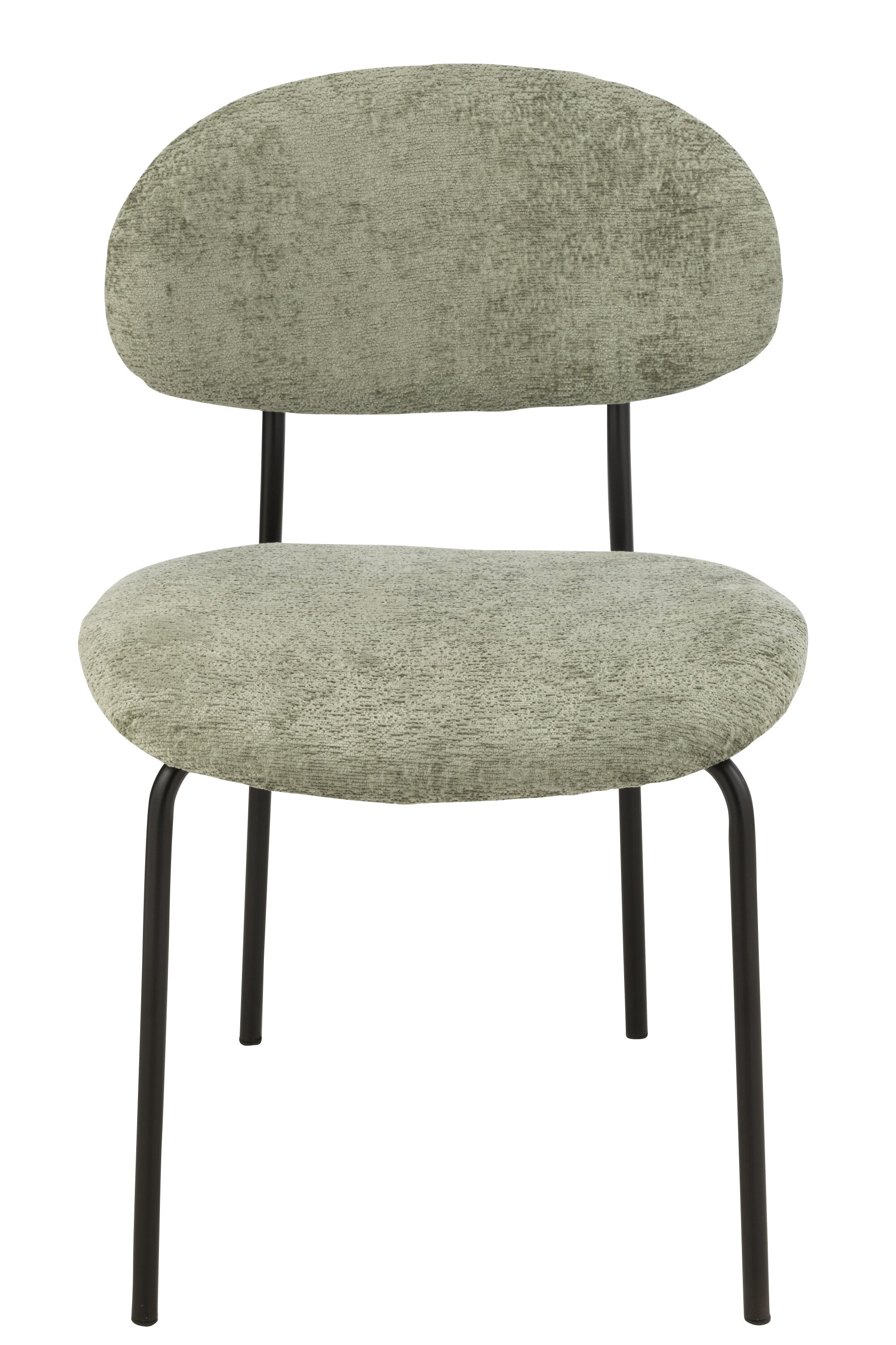 Chaise de repas “Turku” - Tissu doux vert menthe, Design cosy contemporain | J-Line