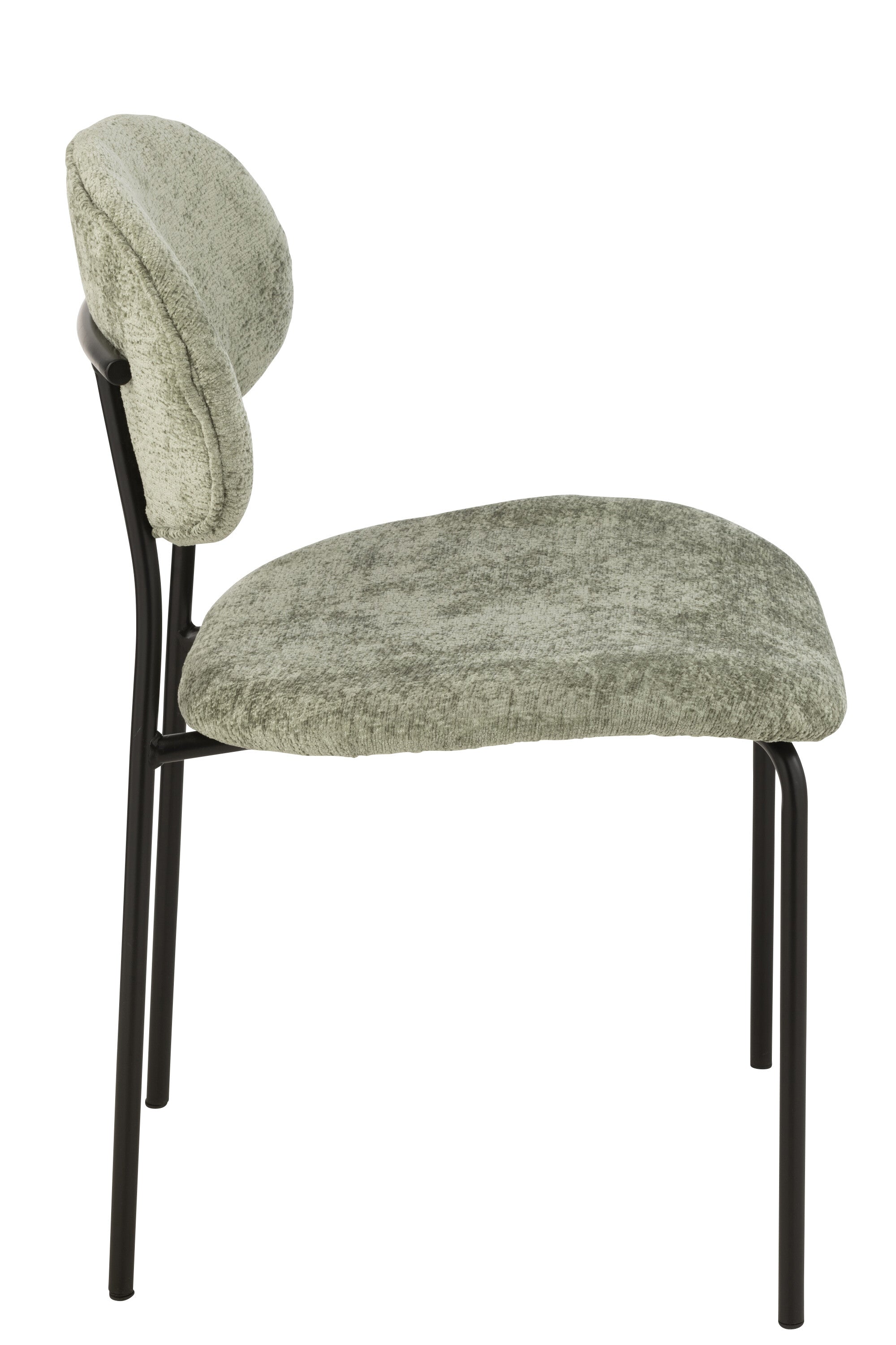 Chaise de repas “Turku” - Tissu doux vert menthe, Design cosy contemporain | J-Line