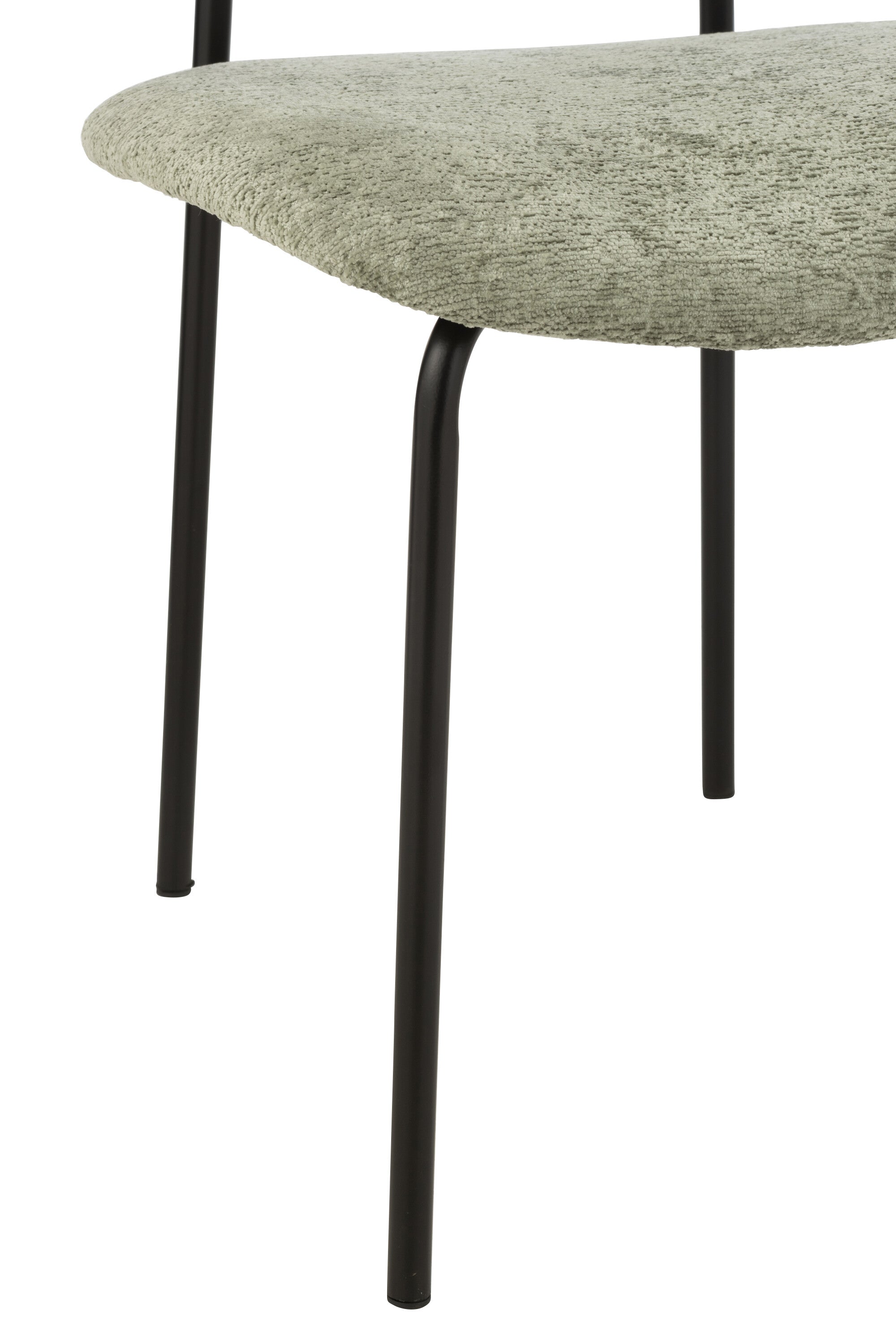 Chaise de repas “Turku” - Tissu doux vert menthe, Design cosy contemporain | J-Line