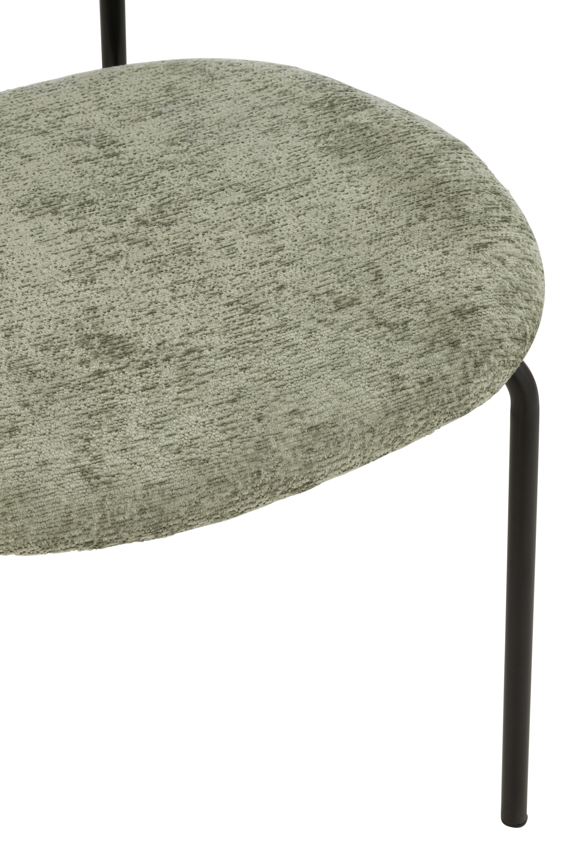 Chaise de repas “Turku” - Tissu doux vert menthe, Design cosy contemporain | J-Line