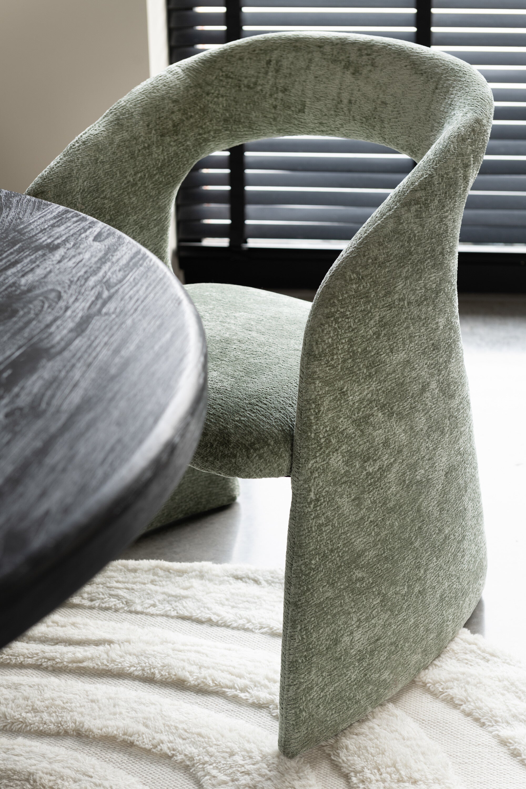 Chaise de repas “Anis” - Tissu Vert Menthe, Confort Cosy | J-Line