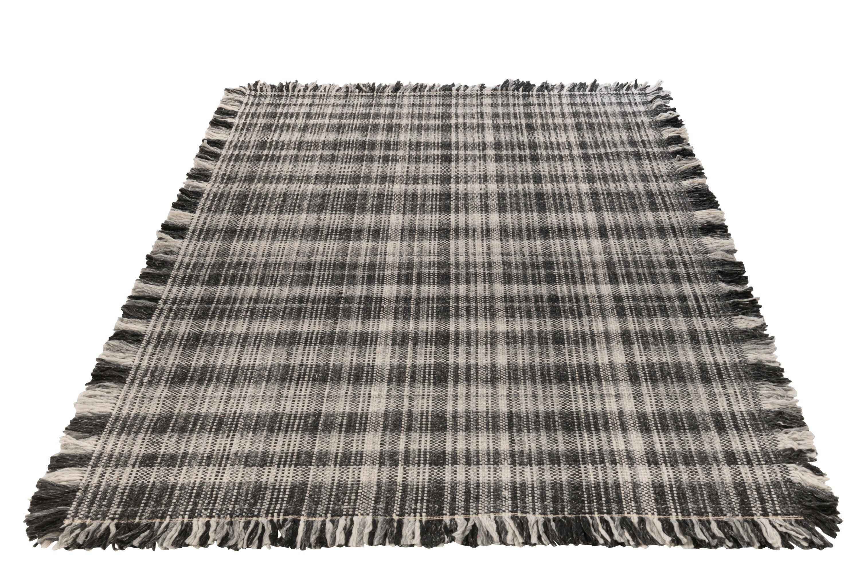 Tapis rectangle carreaux "Kalmar" en laine