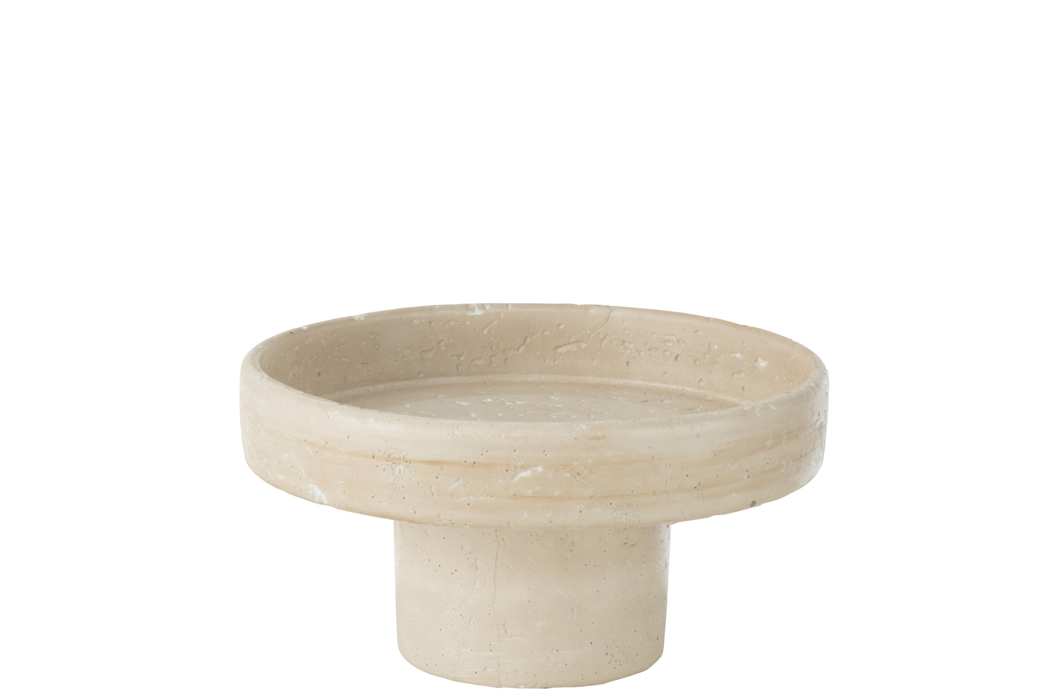 Plateau piédestal décoratif “Oline” – Travertin naturel, Design sculptural | J-Line