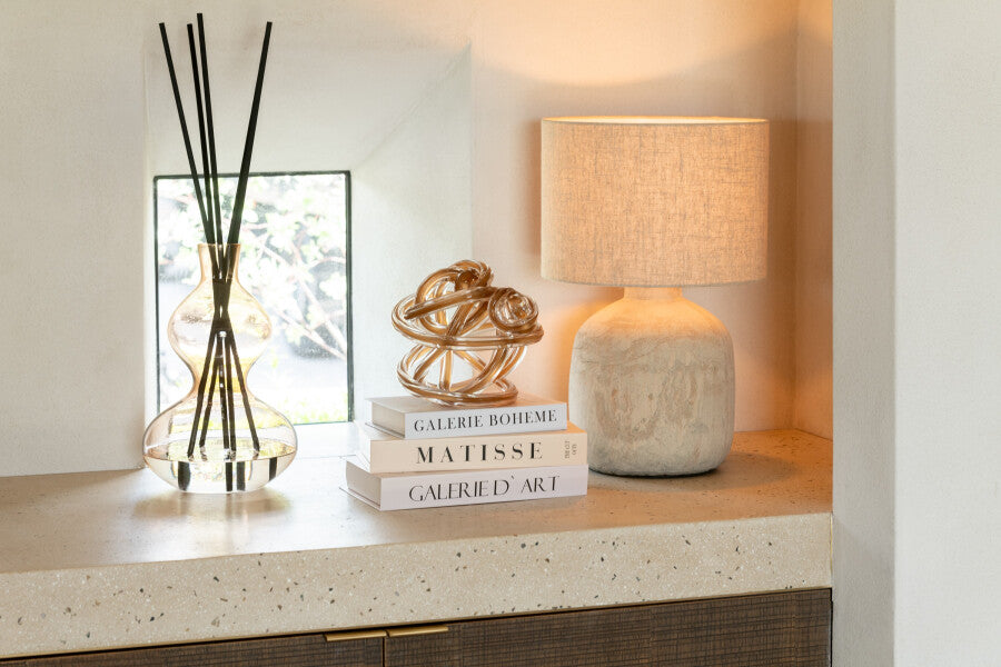 Lampe à poser Miah en terre cuite beige petite - J-Line