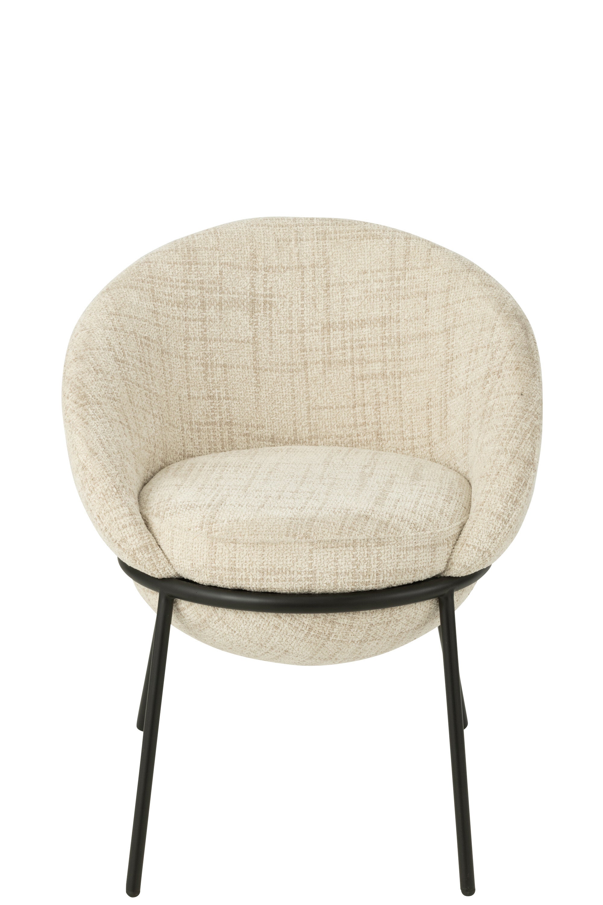 Chaise de repas “Bergen” - Tissu beige, design cosy et moderne | J-Line