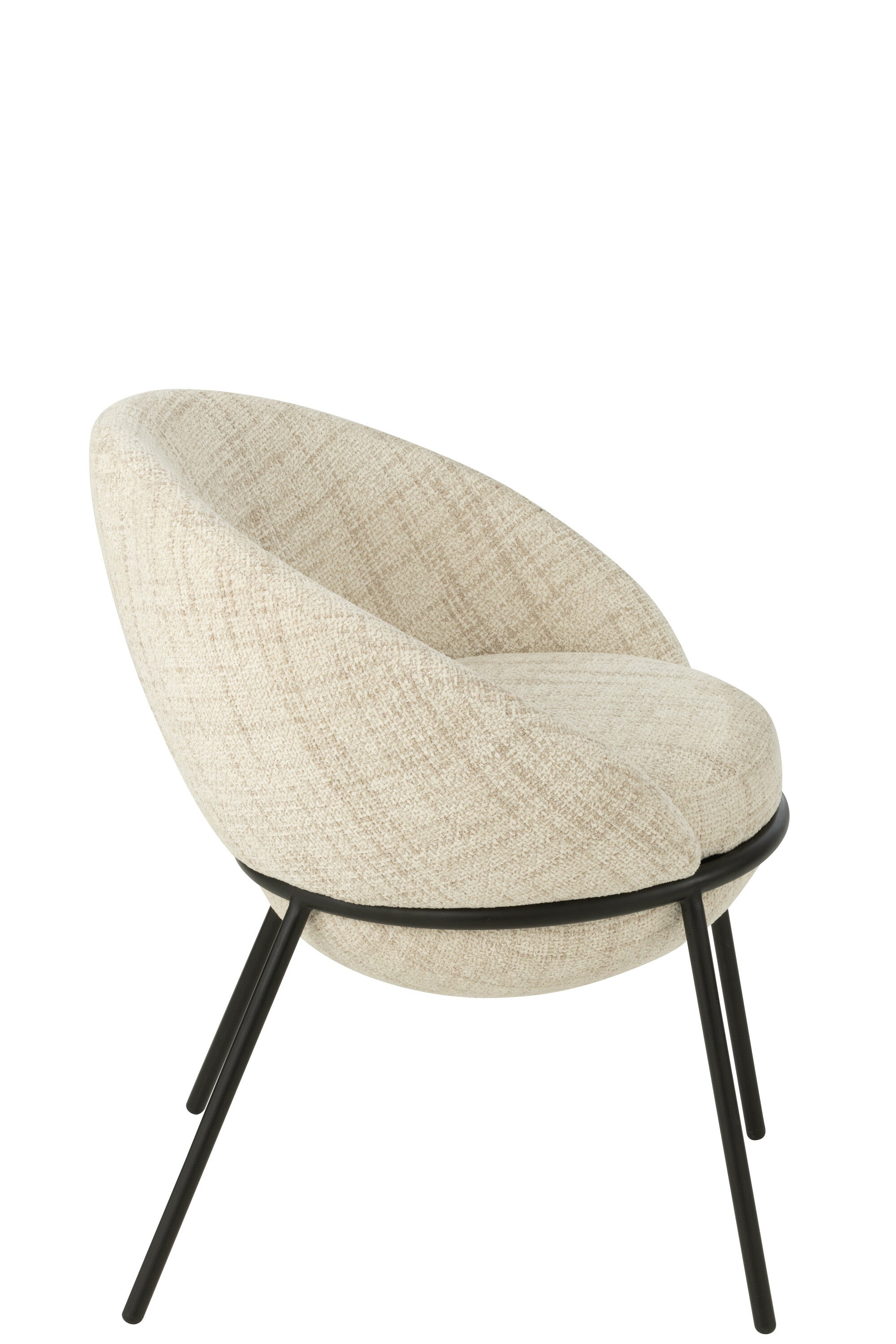 Chaise de repas “Bergen” - Tissu beige, design cosy et moderne | J-Line