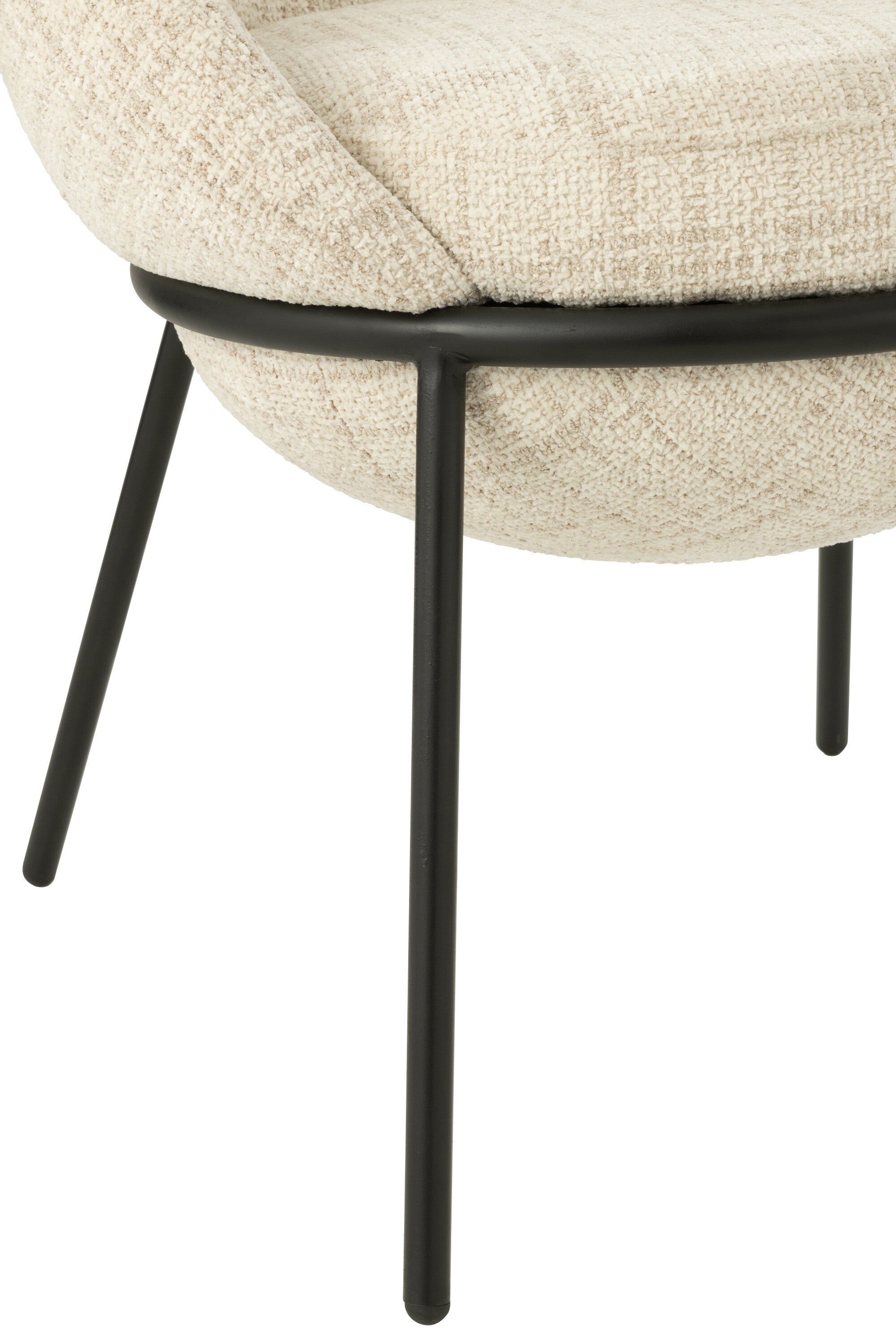 Chaise de repas “Bergen” - Tissu beige, design cosy et moderne | J-Line