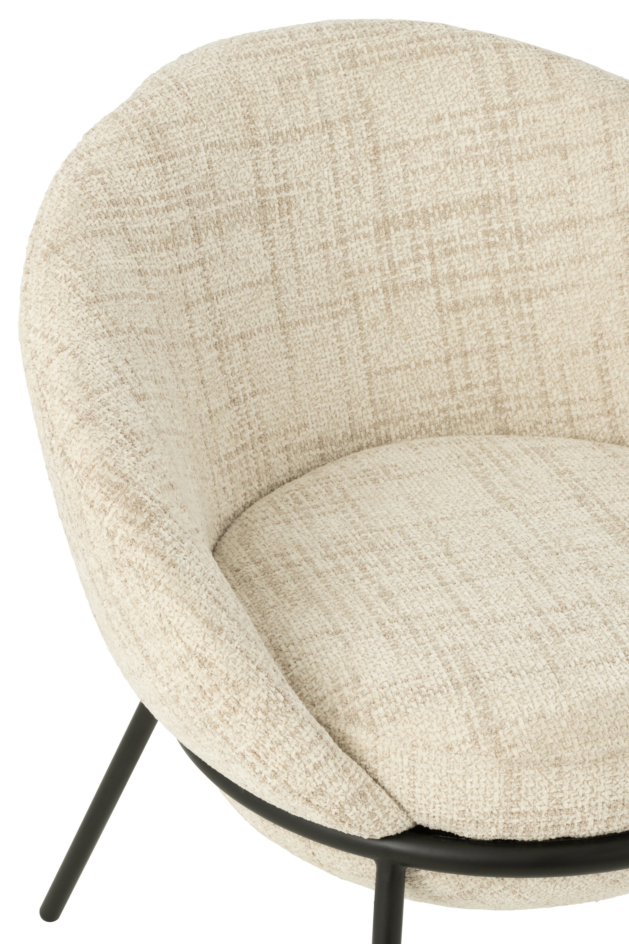 Chaise de repas “Bergen” - Tissu beige, design cosy et moderne | J-Line