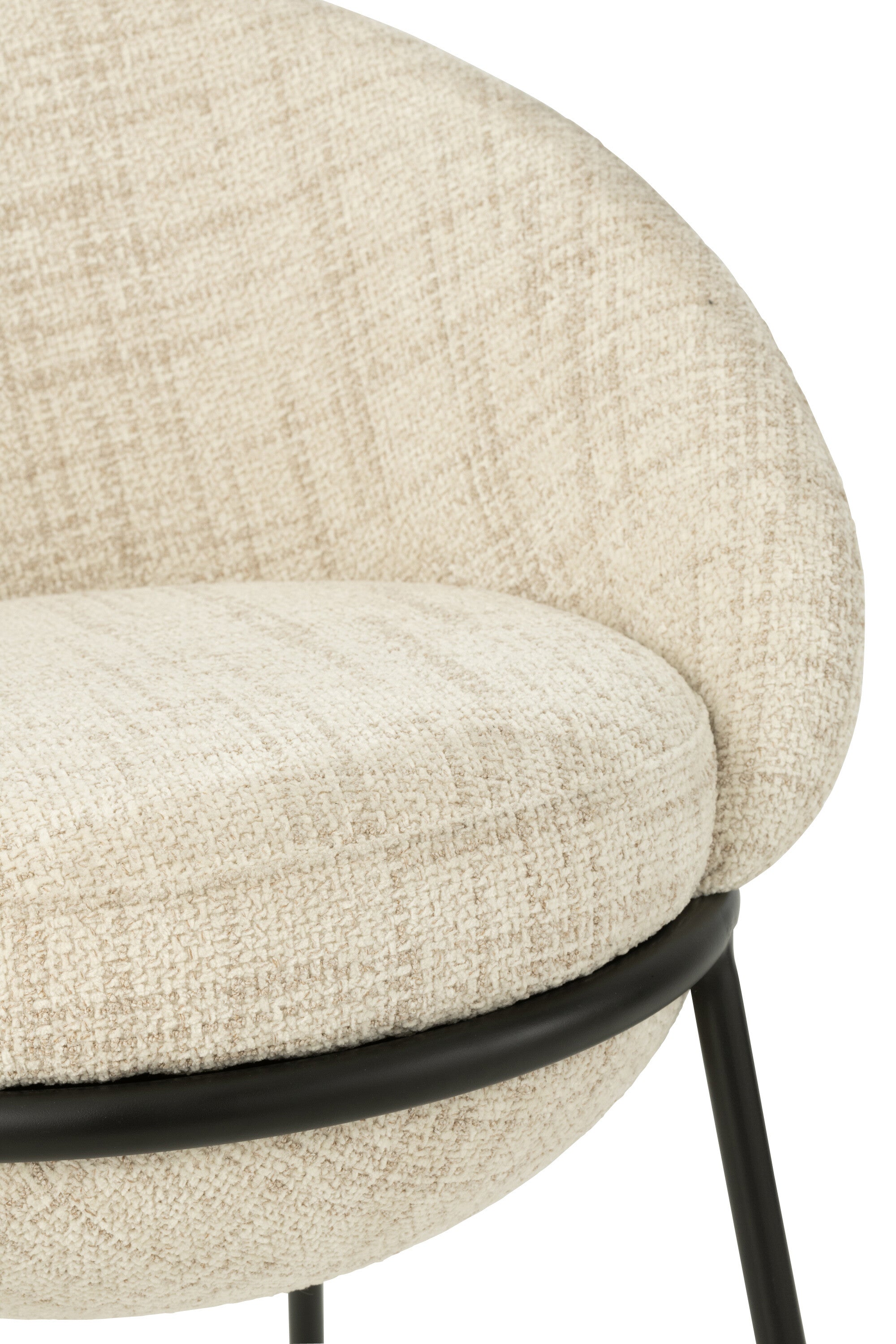 Chaise de repas “Bergen” - Tissu beige, design cosy et moderne | J-Line