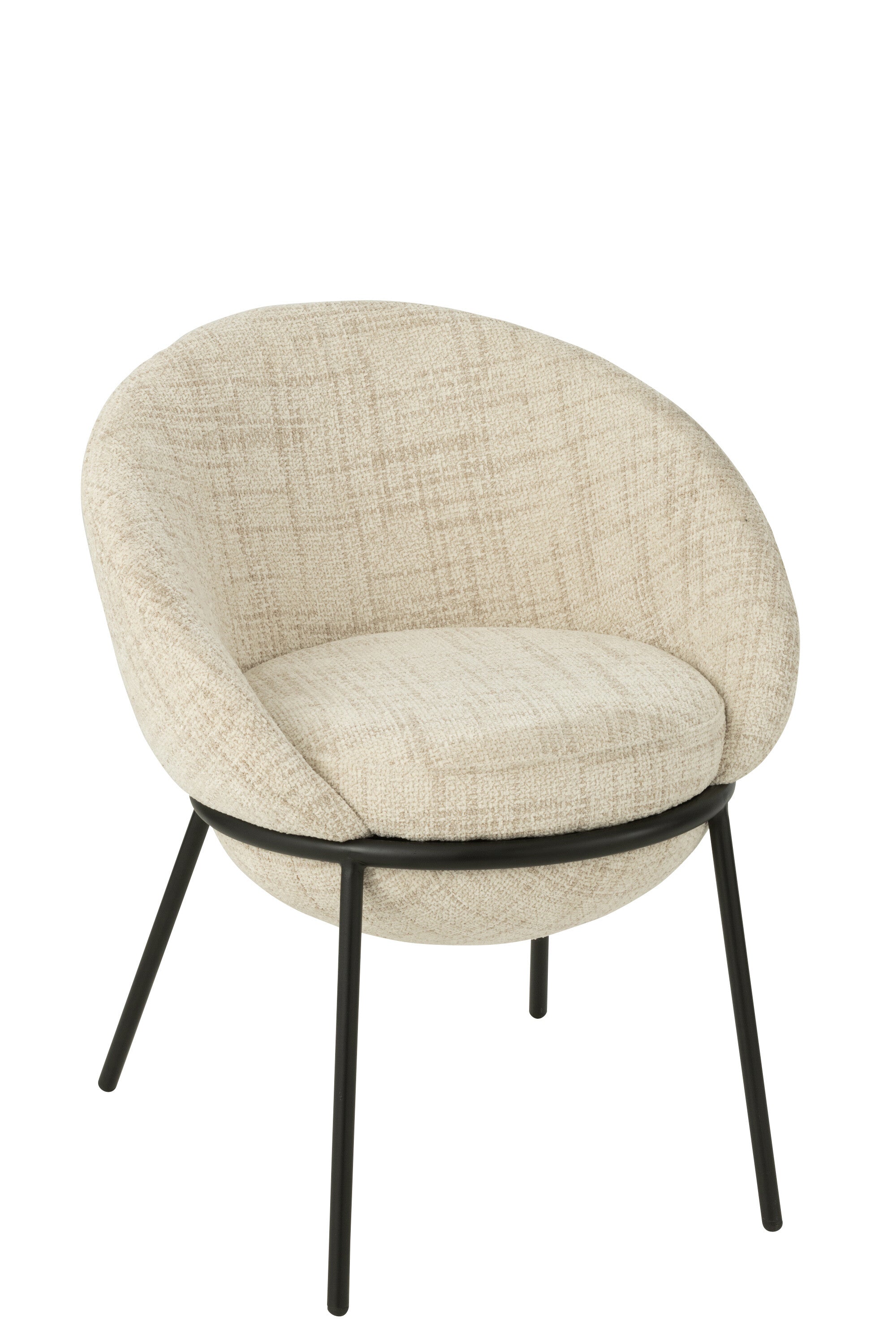Chaise de repas “Bergen” - Tissu beige, design cosy et moderne | J-Line