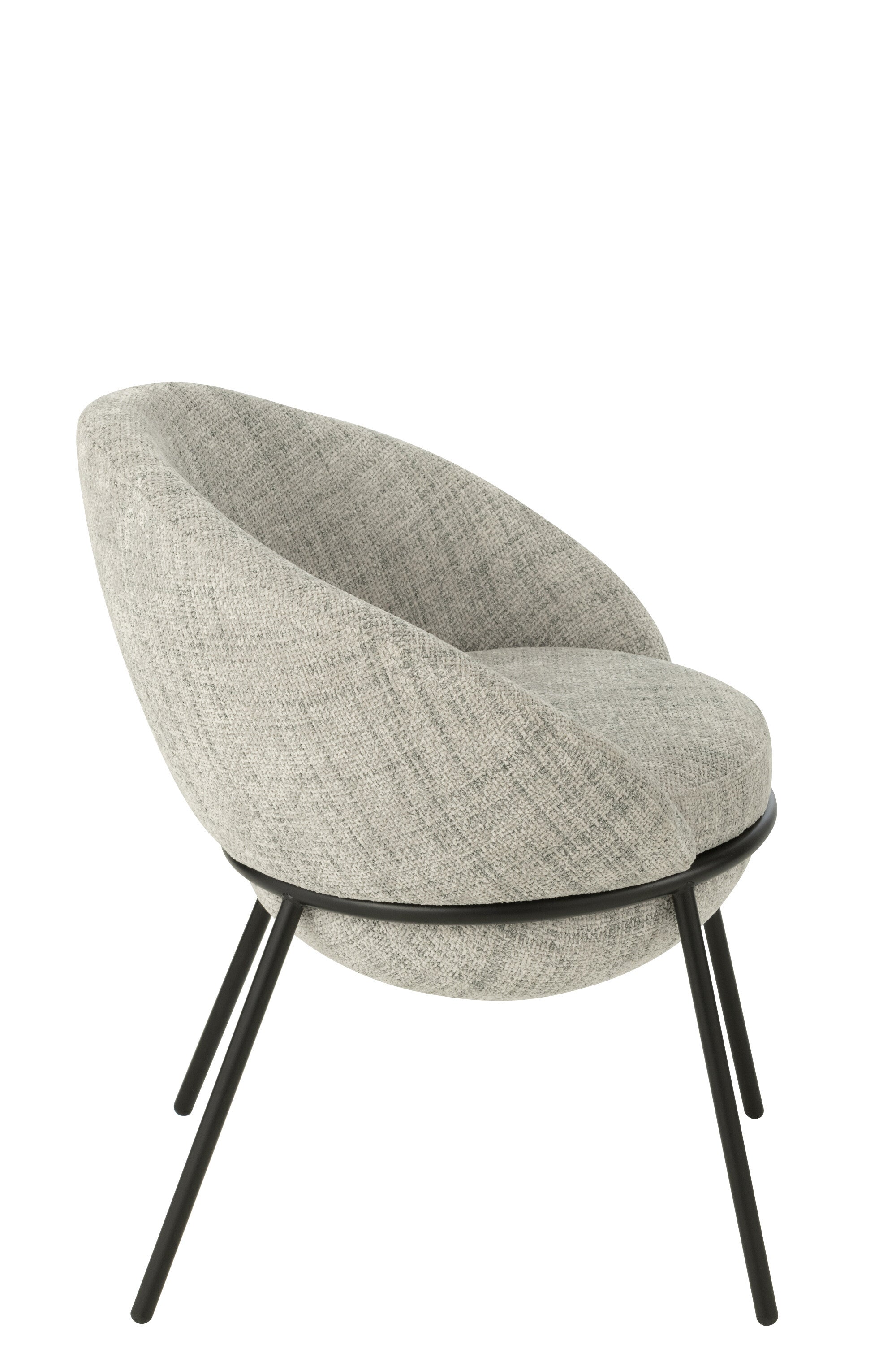 Chaise de repas “Bergen” - Tissu gris, design cosy et moderne | J-Line