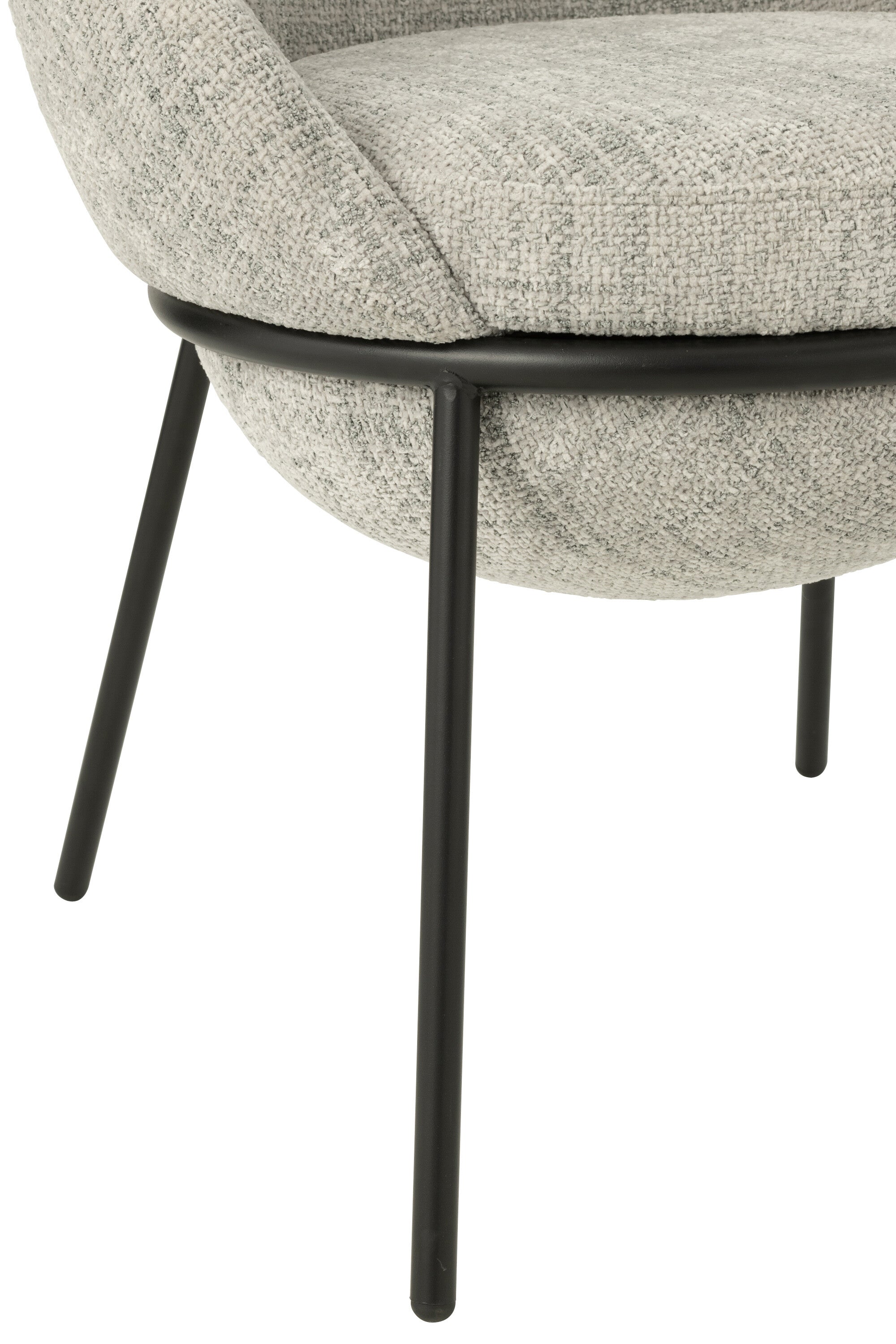 Chaise de repas “Bergen” - Tissu gris, design cosy et moderne | J-Line