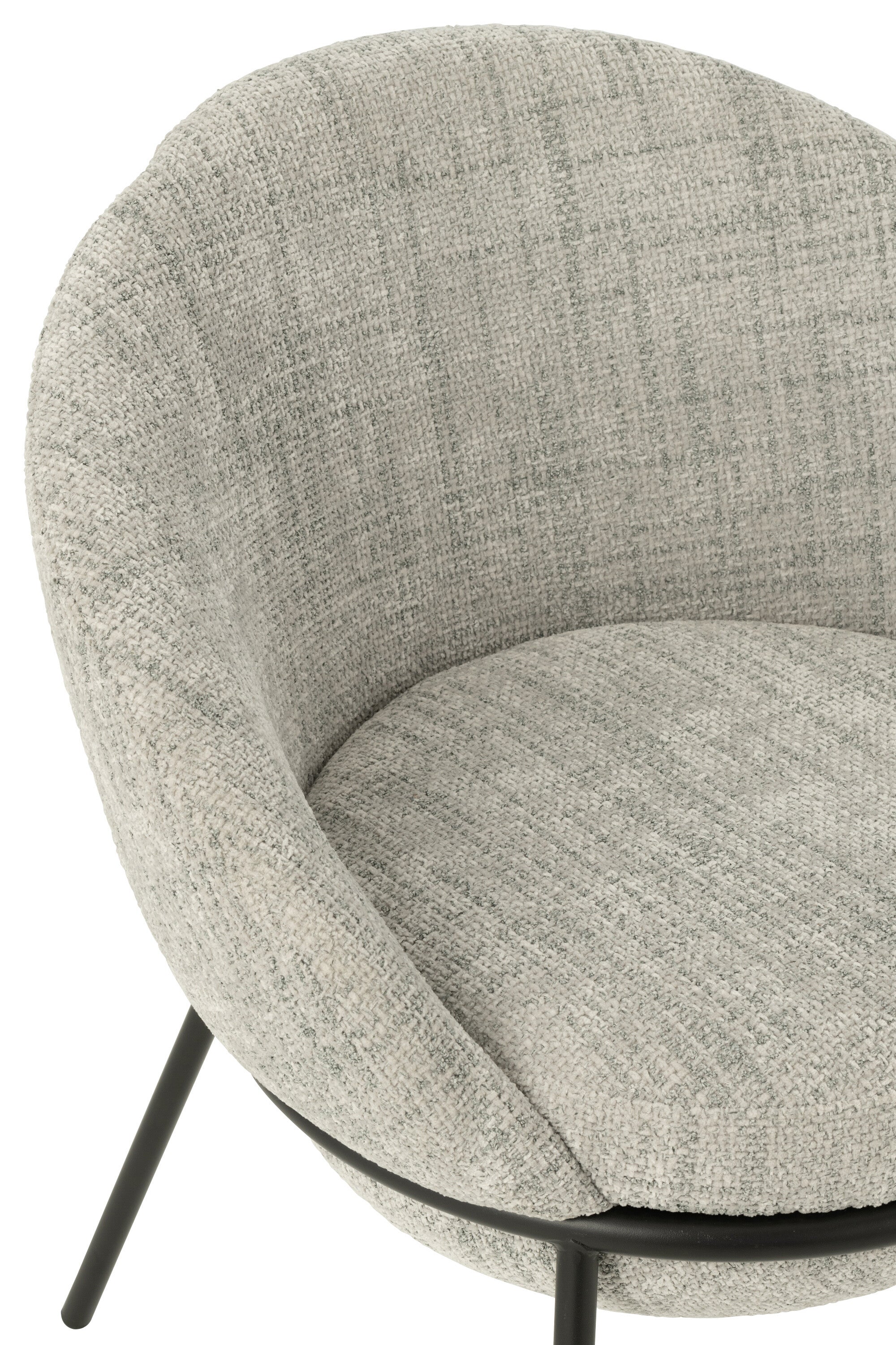 Chaise de repas “Bergen” - Tissu gris, design cosy et moderne | J-Line