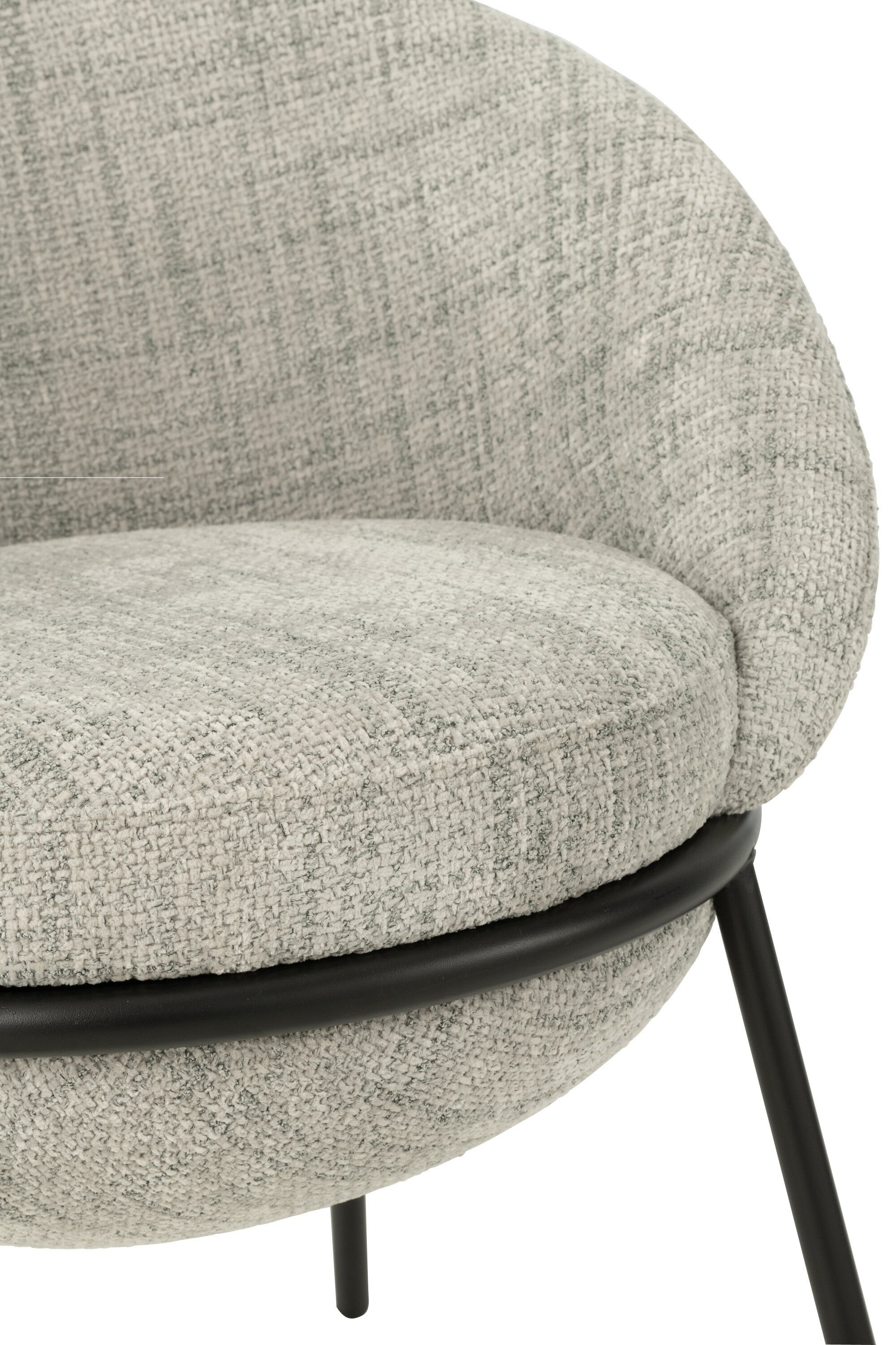 Chaise de repas “Bergen” - Tissu gris, design cosy et moderne | J-Line