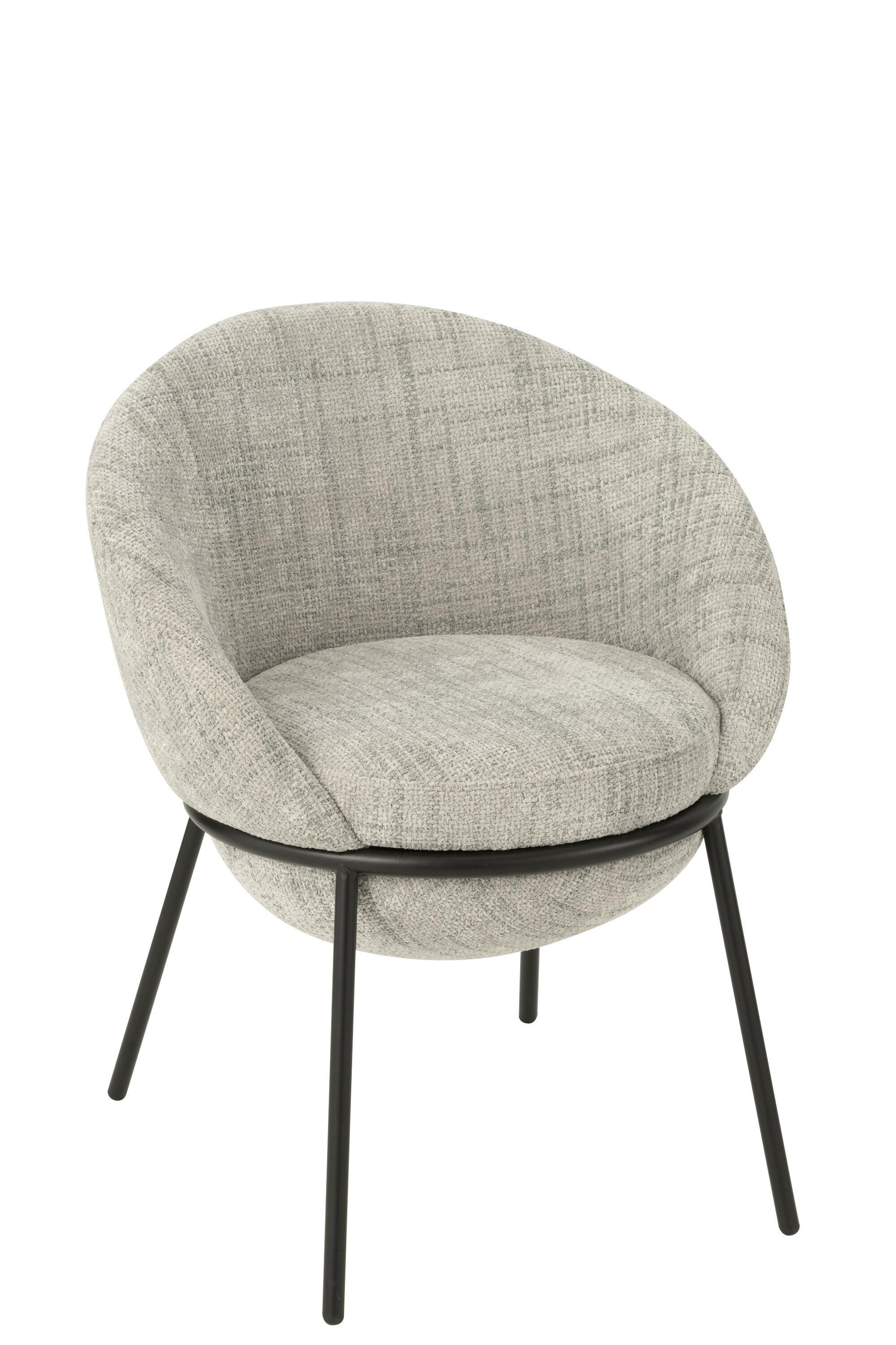 Chaise de repas “Bergen” - Tissu gris, design cosy et moderne | J-Line
