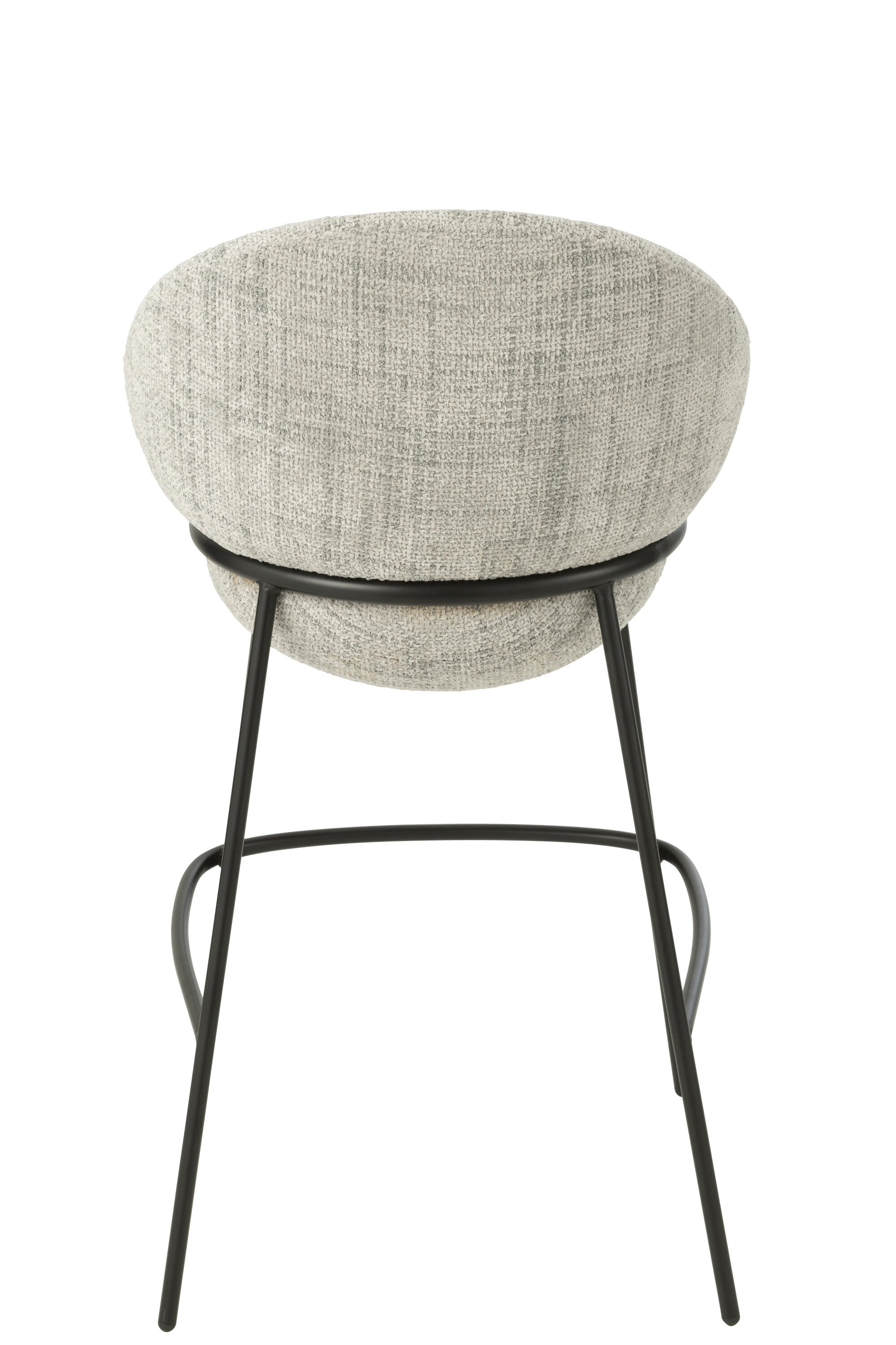 Tabouret de bar “Bergen” – Tissu gris, structure métal noir | J-Line