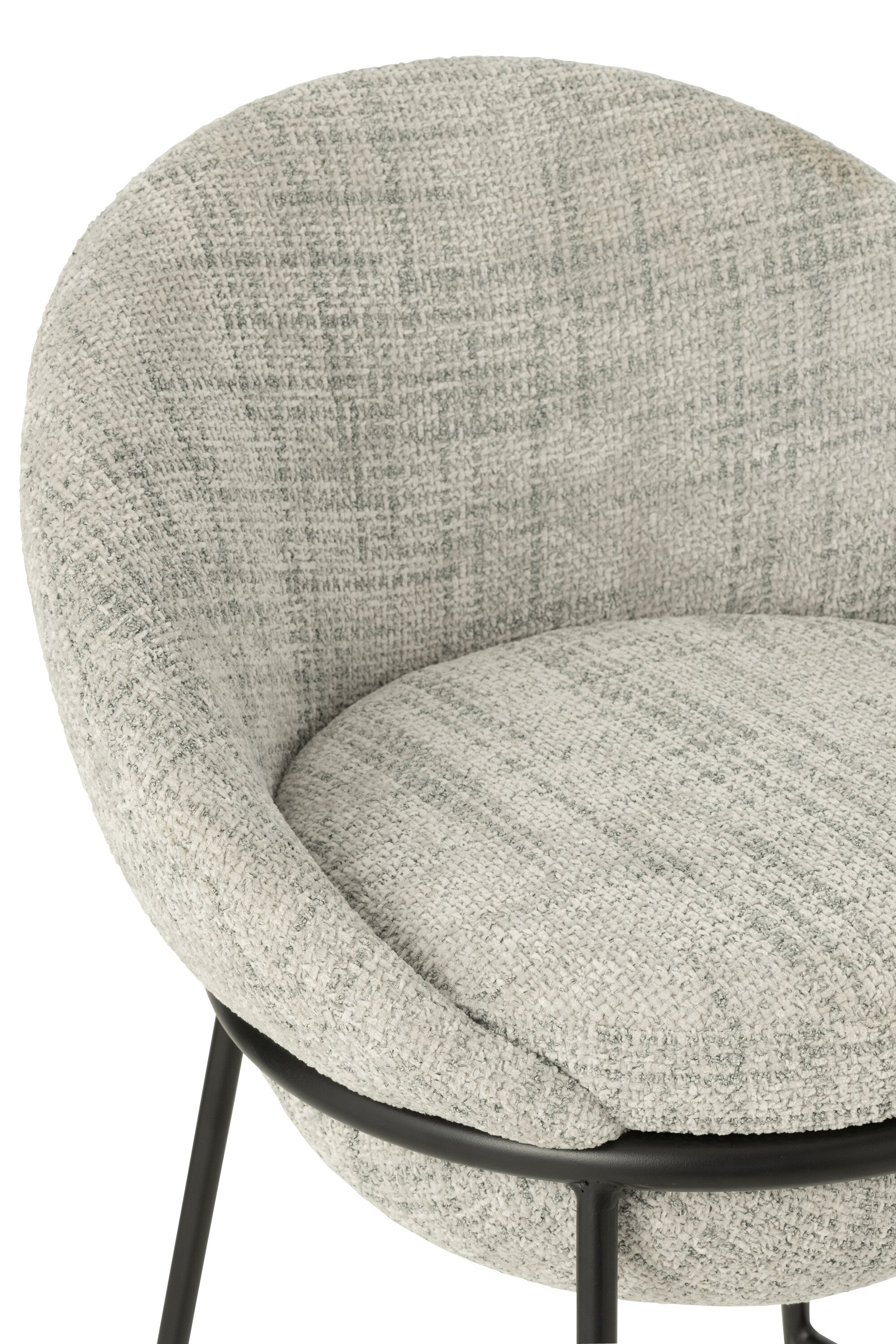 Tabouret de bar “Bergen” – Tissu gris, structure métal noir | J-Line