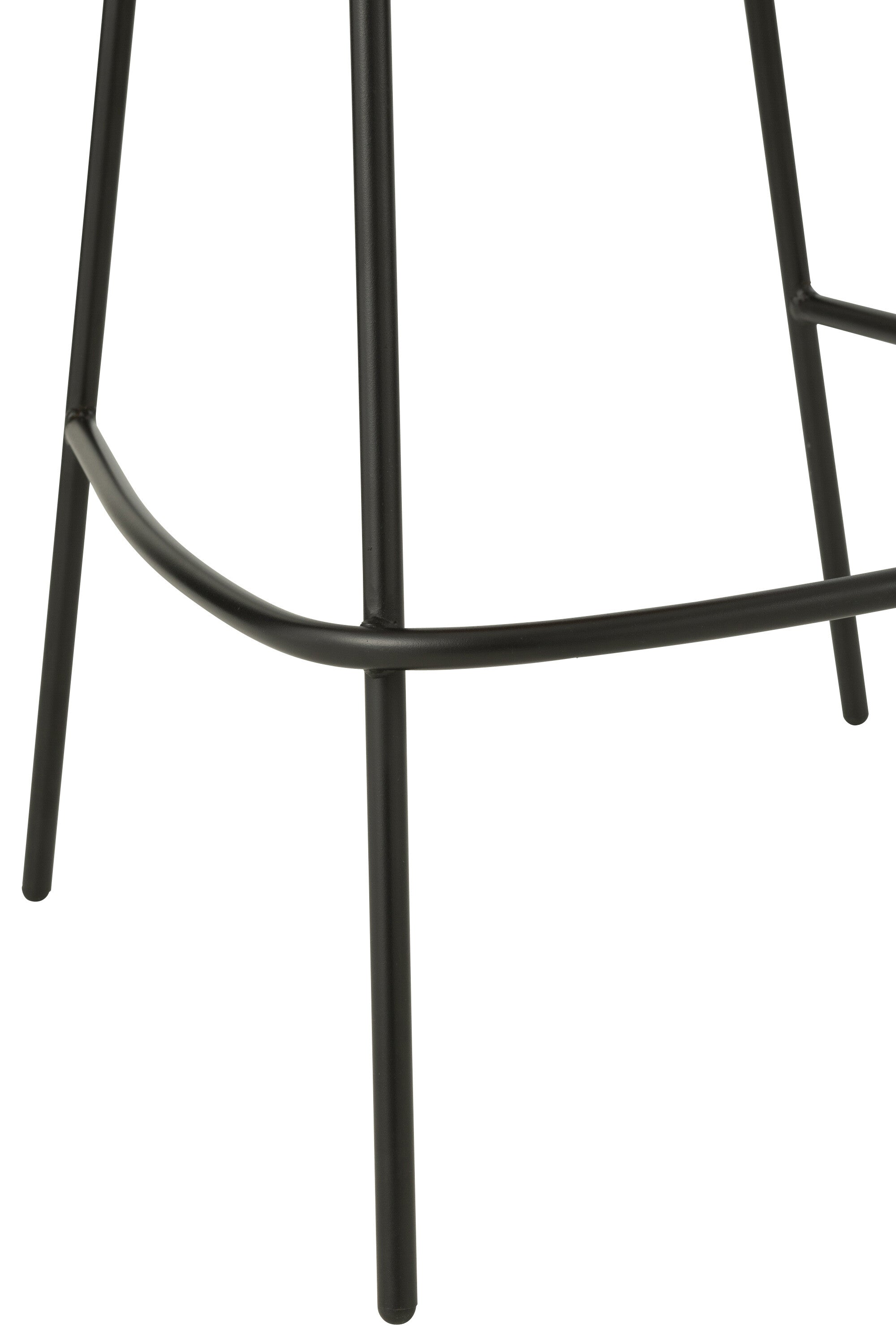 Tabouret de bar “Bergen” – Tissu terracota, structure métal noir | J-Line