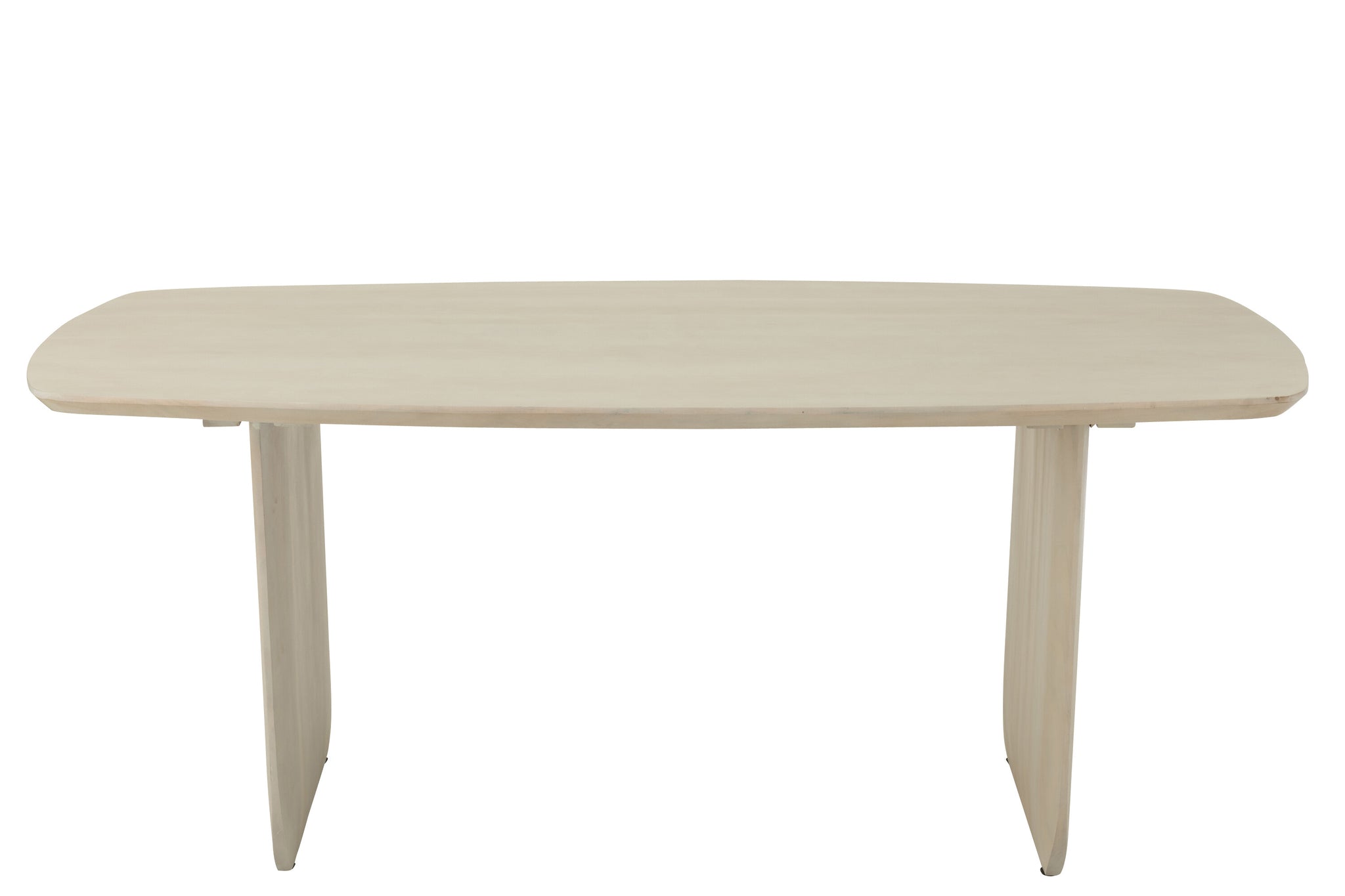 Table à manger "Lalla" en bois d'acacia blanc cassé 190 cm x 100 cm – Élégance intemporelle, bois massif durable | J-Line