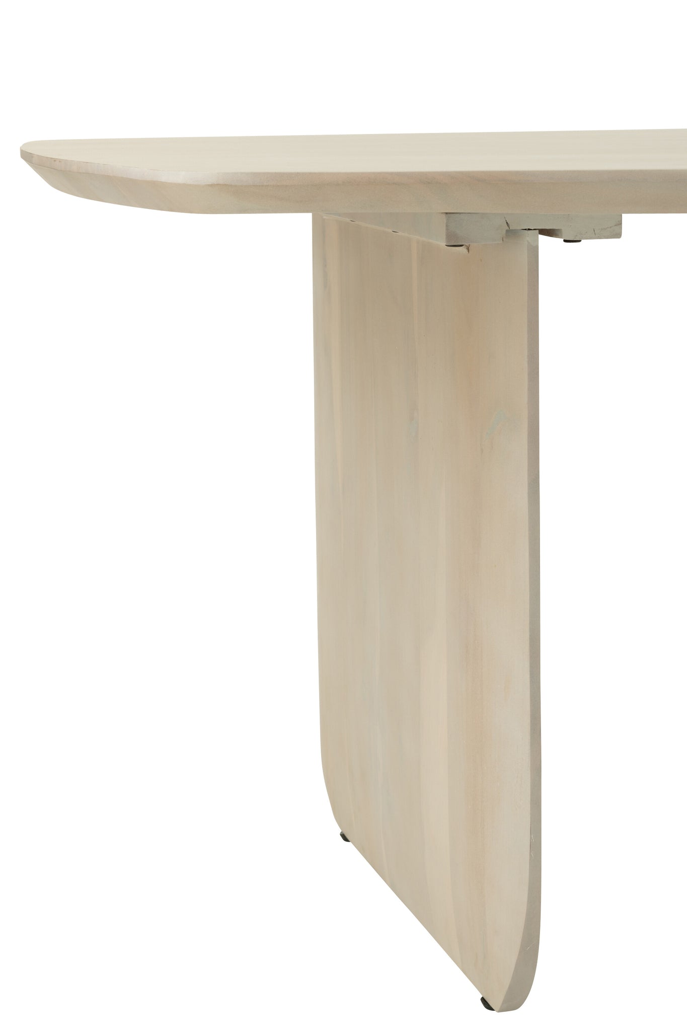 Table à manger "Lalla" en bois d'acacia blanc cassé 190 cm x 100 cm – Élégance intemporelle, bois massif durable | J-Line