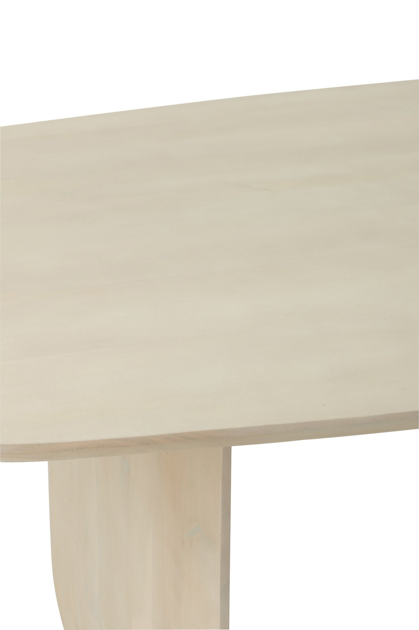 Table à manger "Lalla" en bois d'acacia blanc cassé 190 cm x 100 cm – Élégance intemporelle, bois massif durable | J-Line