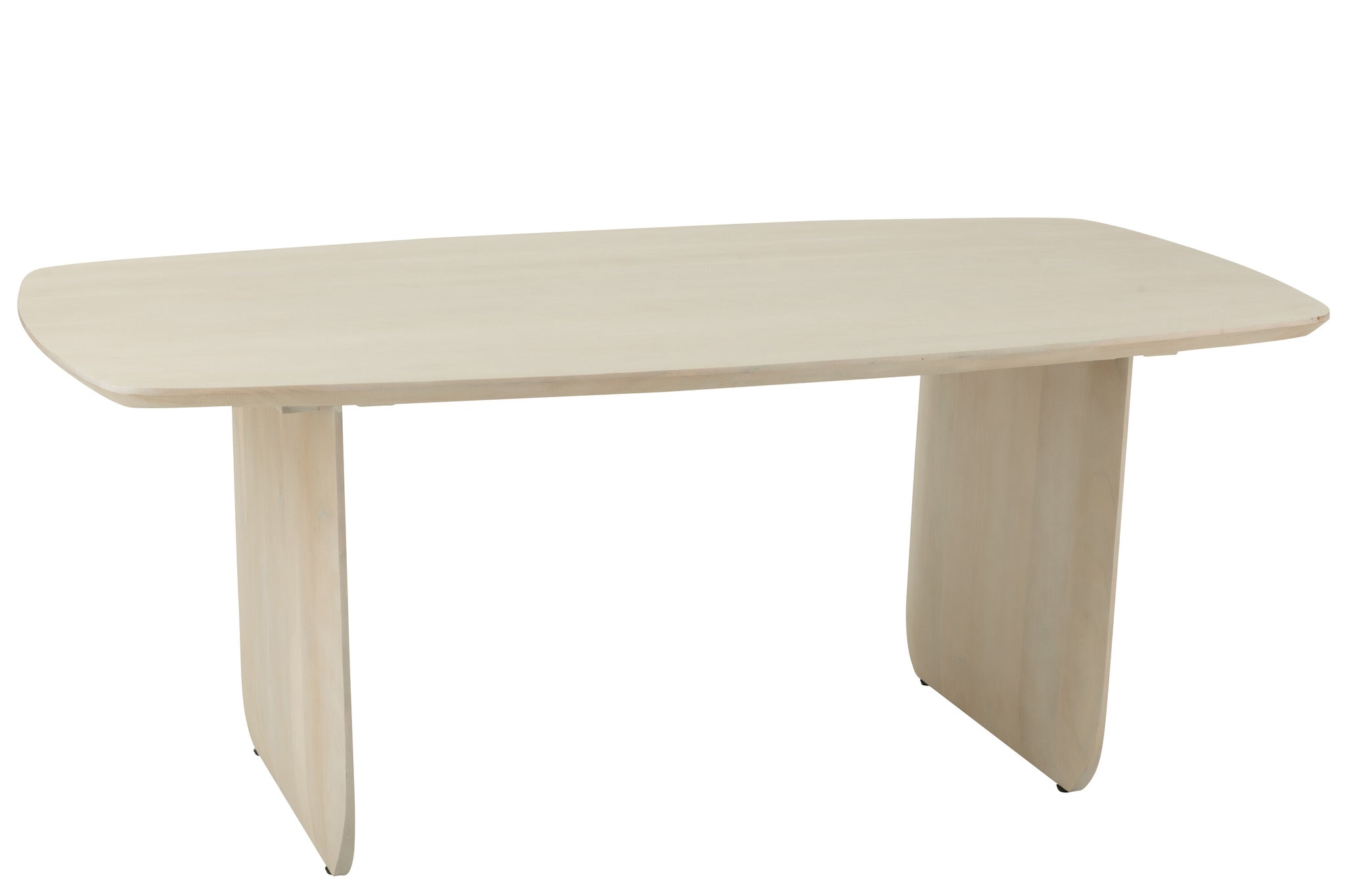 Table à manger "Lalla" en bois d'acacia blanc cassé 190 cm x 100 cm – Élégance intemporelle, bois massif durable | J-Line