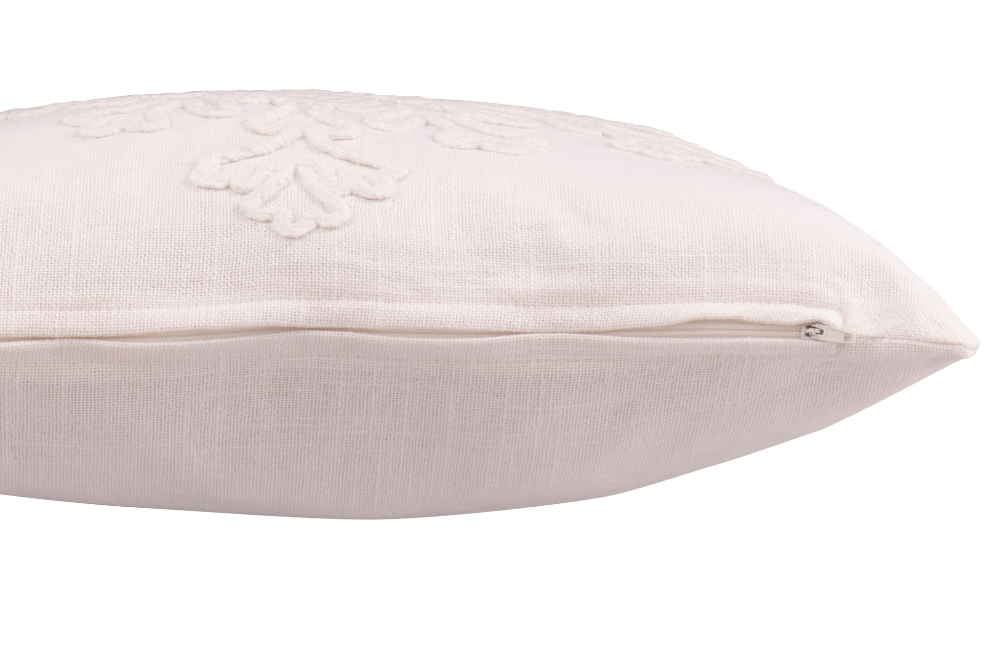 Coussin Flocon de neige en coton blanc – Design minimaliste, déco d'hiver | J-Line