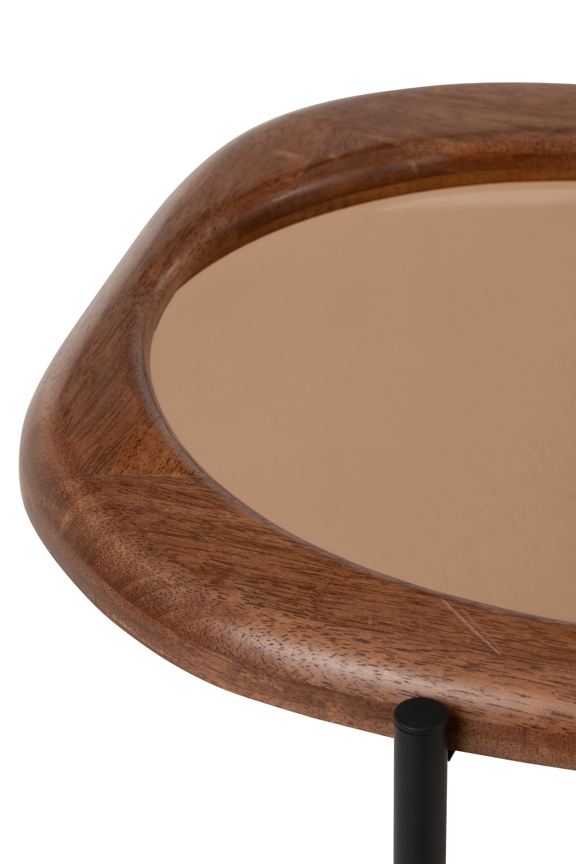 Table basse “Zig” organique en bois et verre – Design moderne, forme organique | J-Line