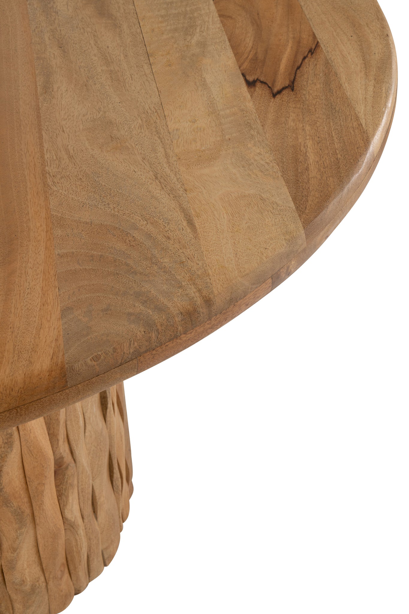 Table à manger ronde “Oman” – Bois de manguier massif, Design moderne | J-Line