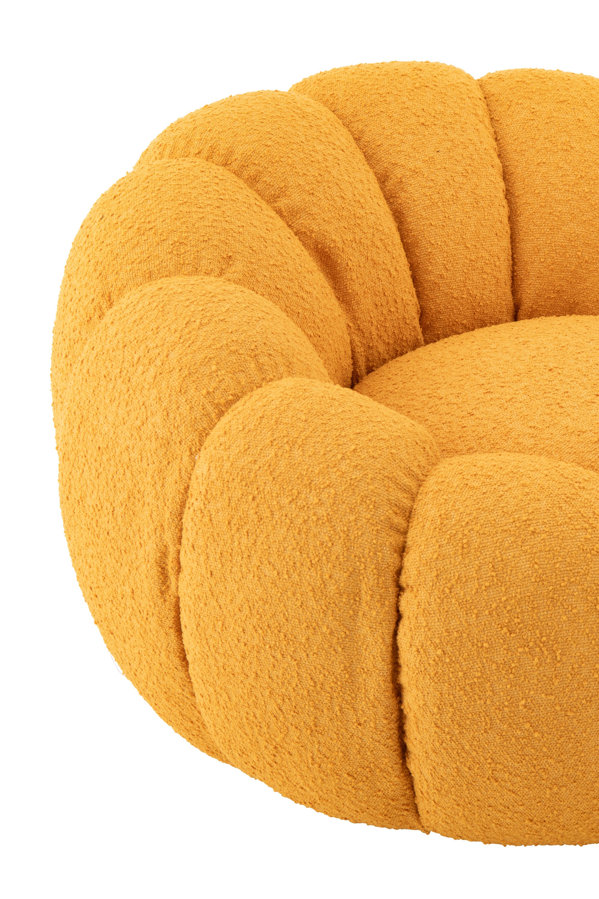 Fauteuil Bouclette "Flora" - Design Modern, Coloris Jaune Moutarde | J-Line