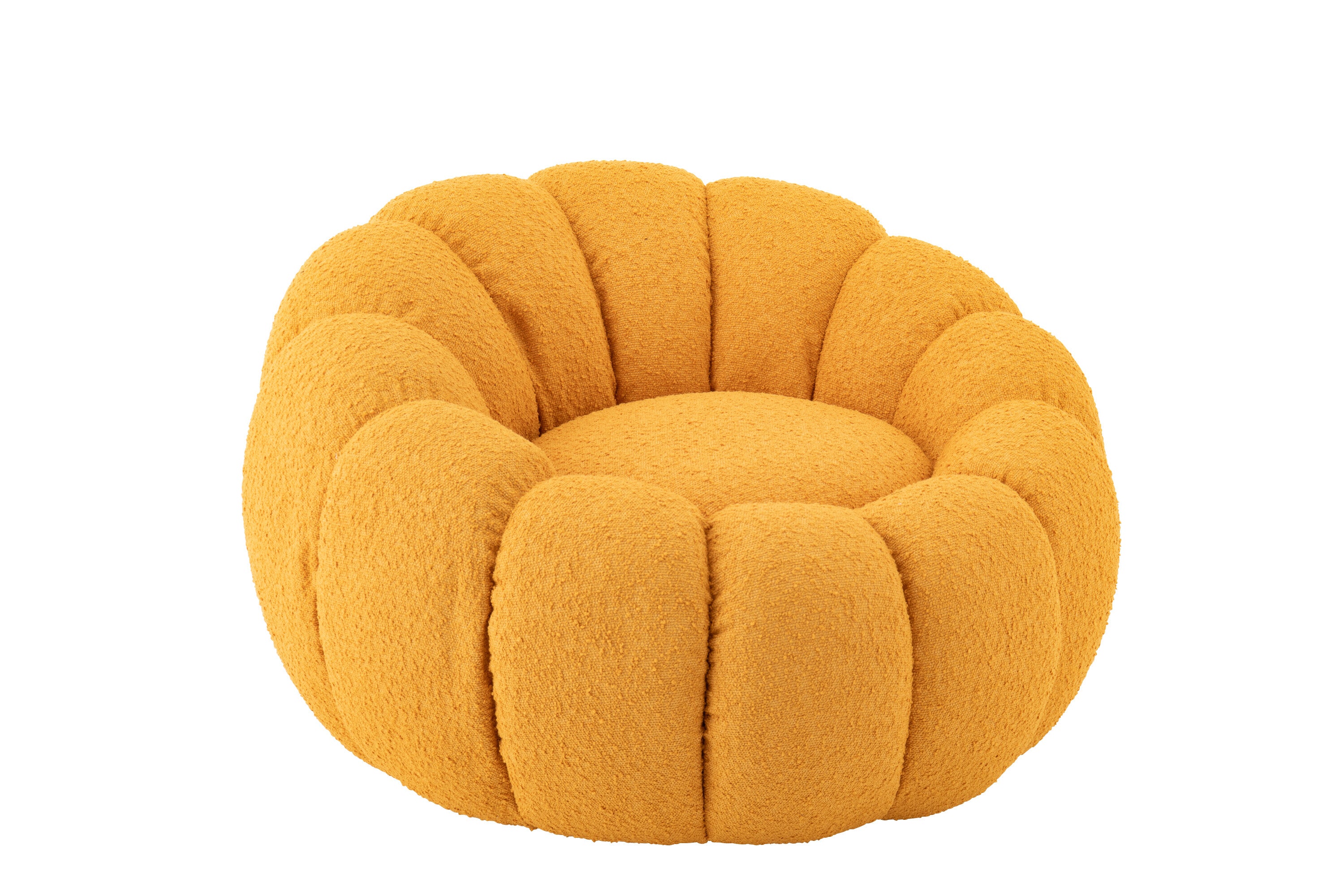 Fauteuil Bouclette "Flora" - Design Modern, Coloris Jaune Moutarde | J-Line