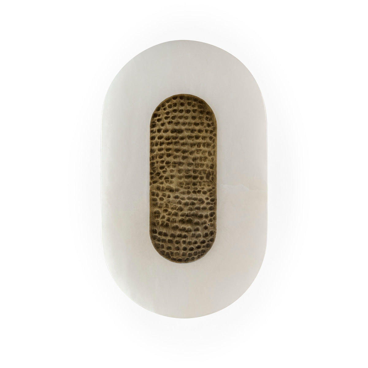 SUR DEVIS - Applique 15x13x25 Albâtre/Métal -- Blanc/Laiton vieilli - Club Pelita