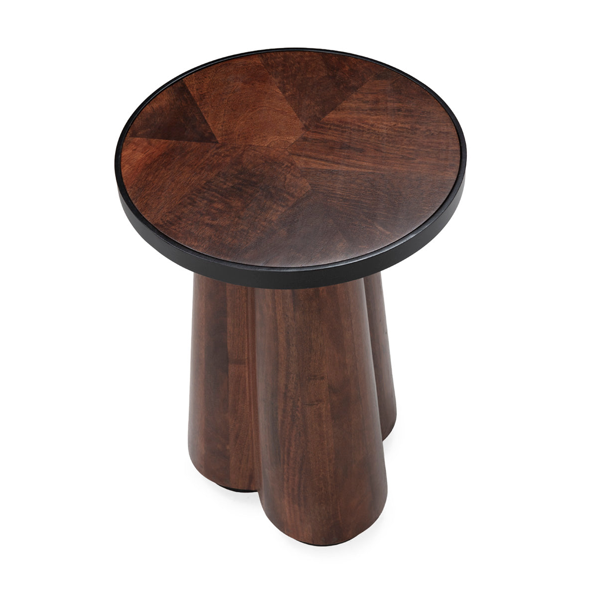 SUR DEVIS - Table d'appoint 35x35x55 Bois/Métal -- Brun/Noir - Club Pelita