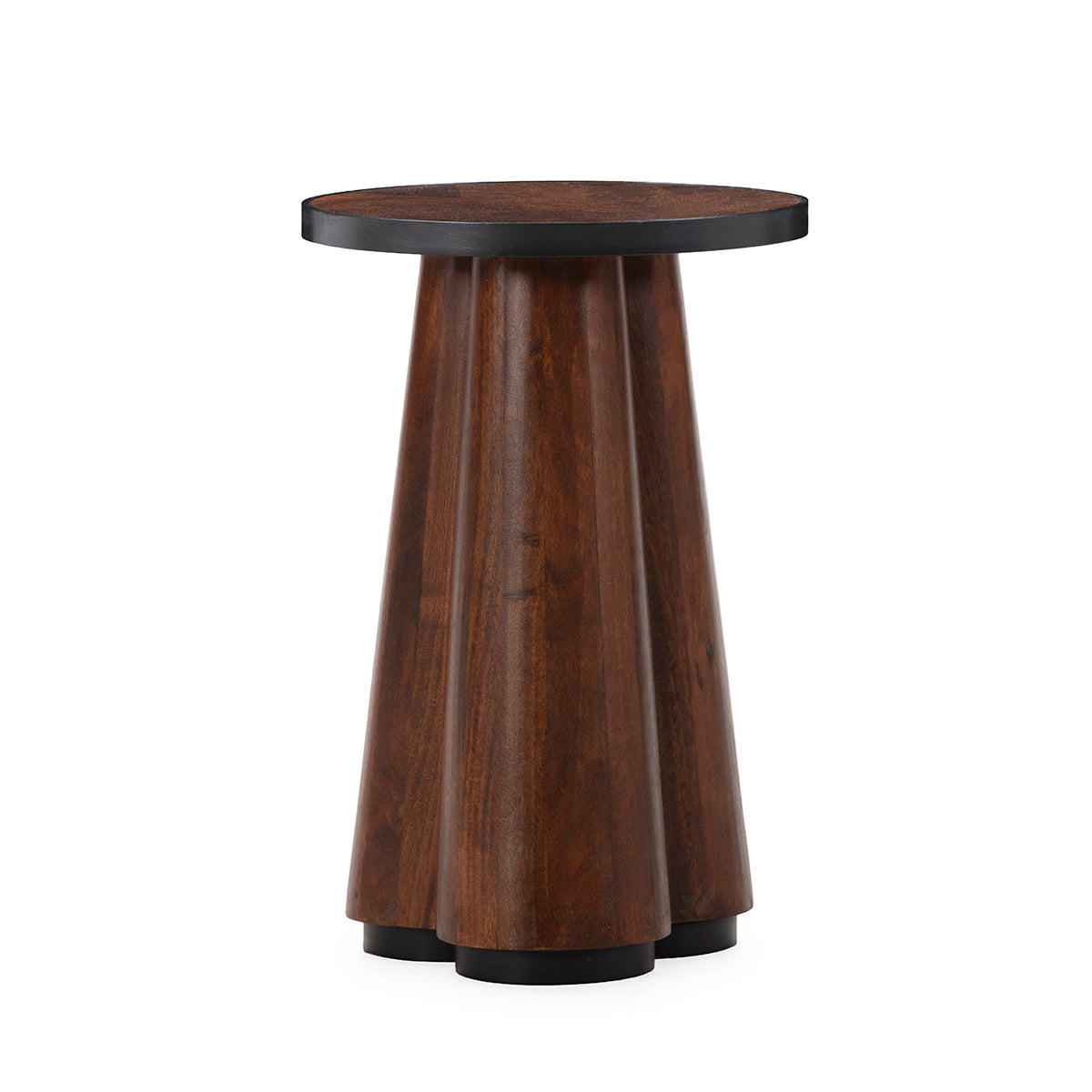 SUR DEVIS - Table d'appoint 35x35x55 Bois/Métal -- Brun/Noir - Club Pelita