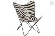 Chaise papillon "Zebre" en cuir