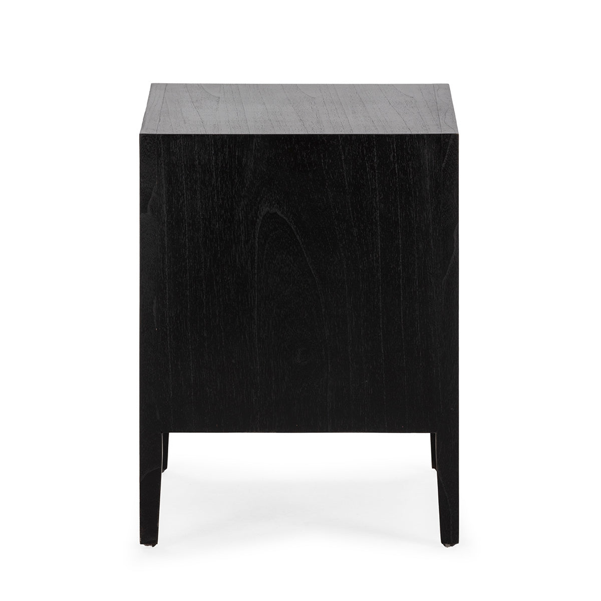 SUR DEVIS - Table de chevet 50x40x51 Bois de cèdre/Rotin -- Noir/Naturel - Club Pelita