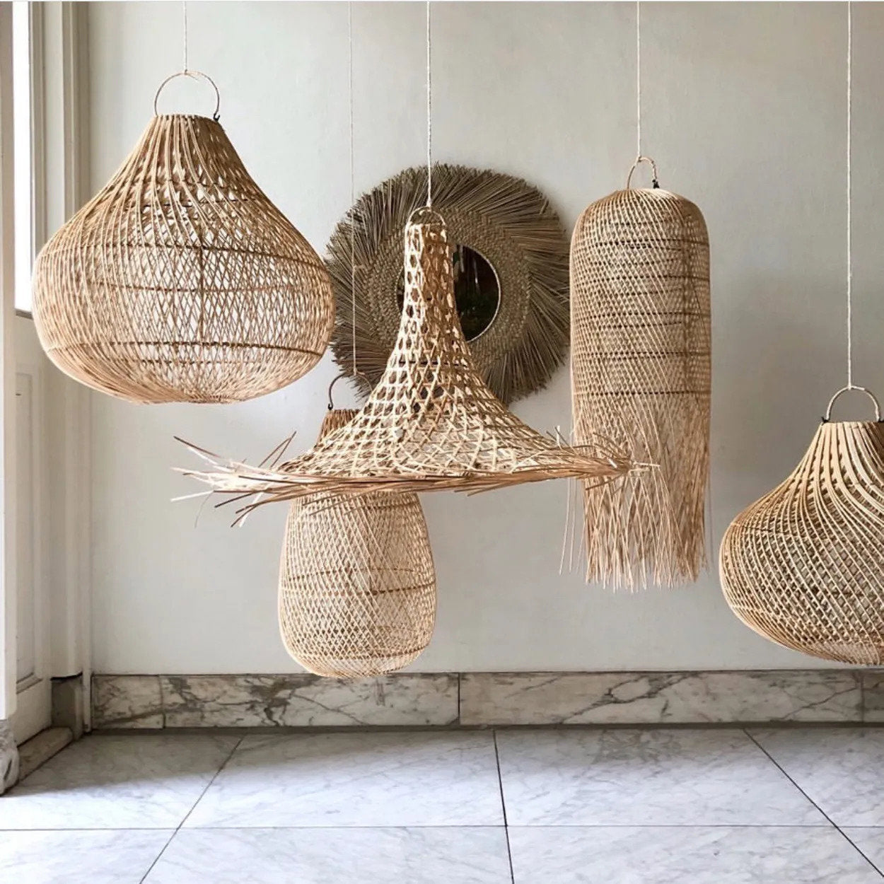 Abat-jour Mykonos en rotin - Naturel - M - Bazar Bizar