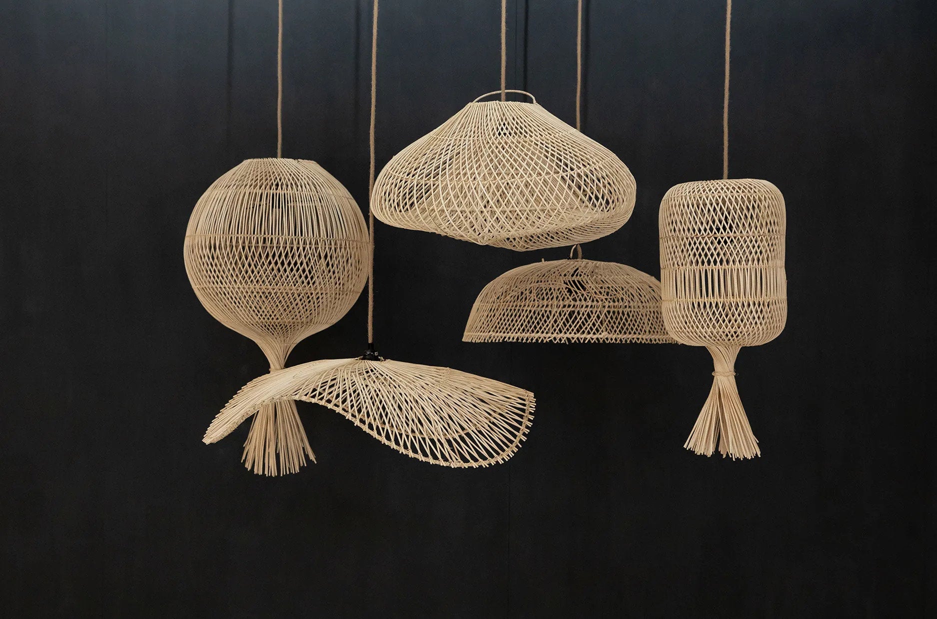 Abat-jour Dumpling en rotin - Naturel - L - Bazar Bizar