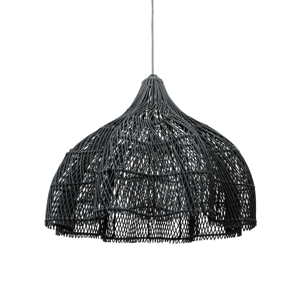 Abat-jour Whipped en rotin - Noir - M - Bazar Bizar