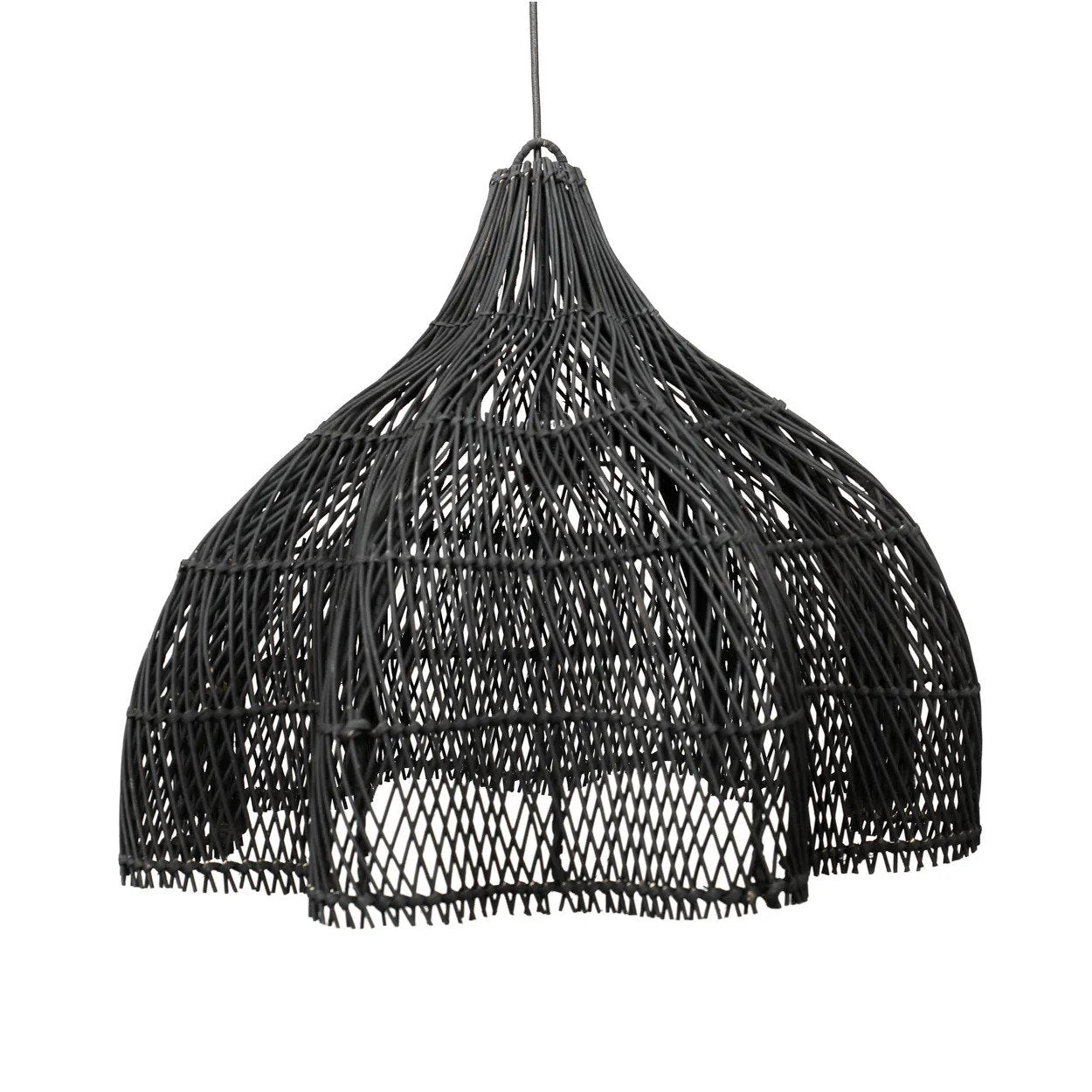 Abat-jour Whipped en rotin - Noir - M - Bazar Bizar