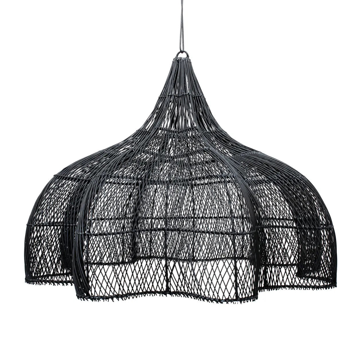 Abat-jour Whipped en rotin - Noir - XL - Bazar Bizar
