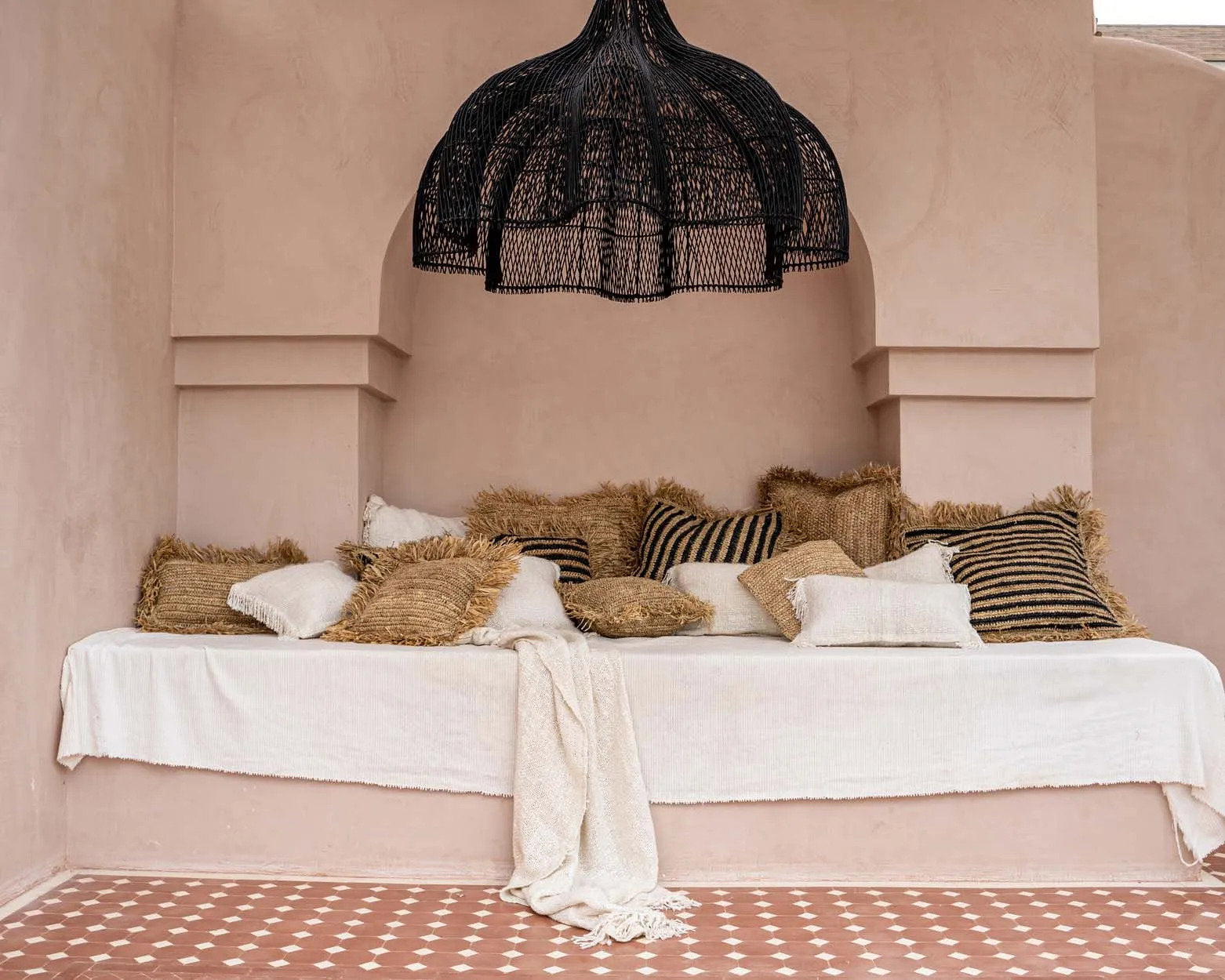 Abat-jour Whipped en rotin - Noir - XL - Bazar Bizar