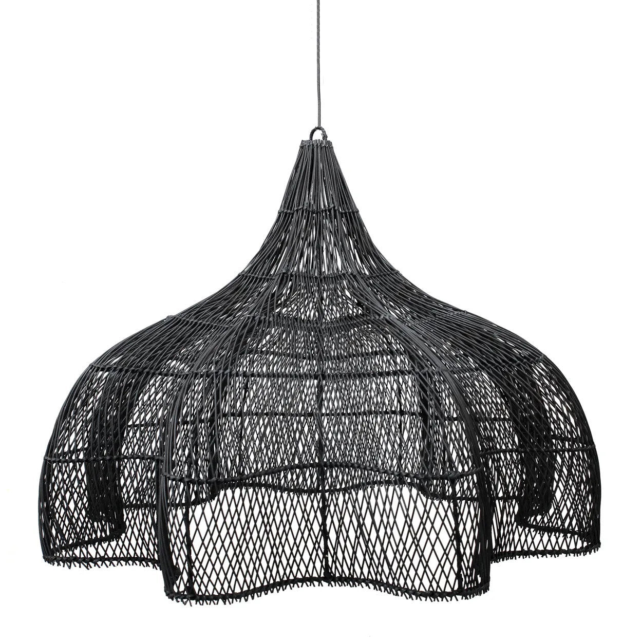 Abat-jour Whipped en rotin - Noir - XL - Bazar Bizar