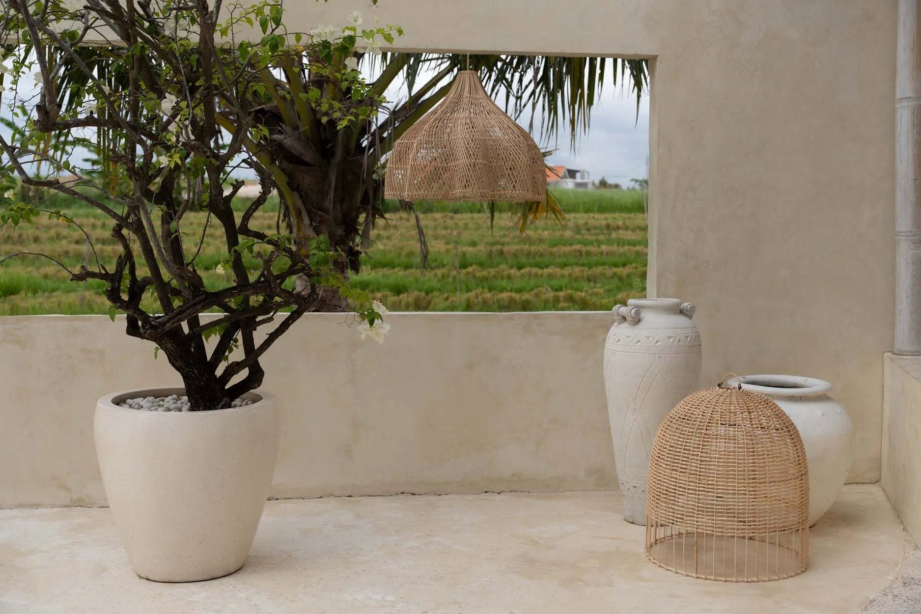 Abat-jour Whipped en rotin - Naturel - M - Bazar Bizar