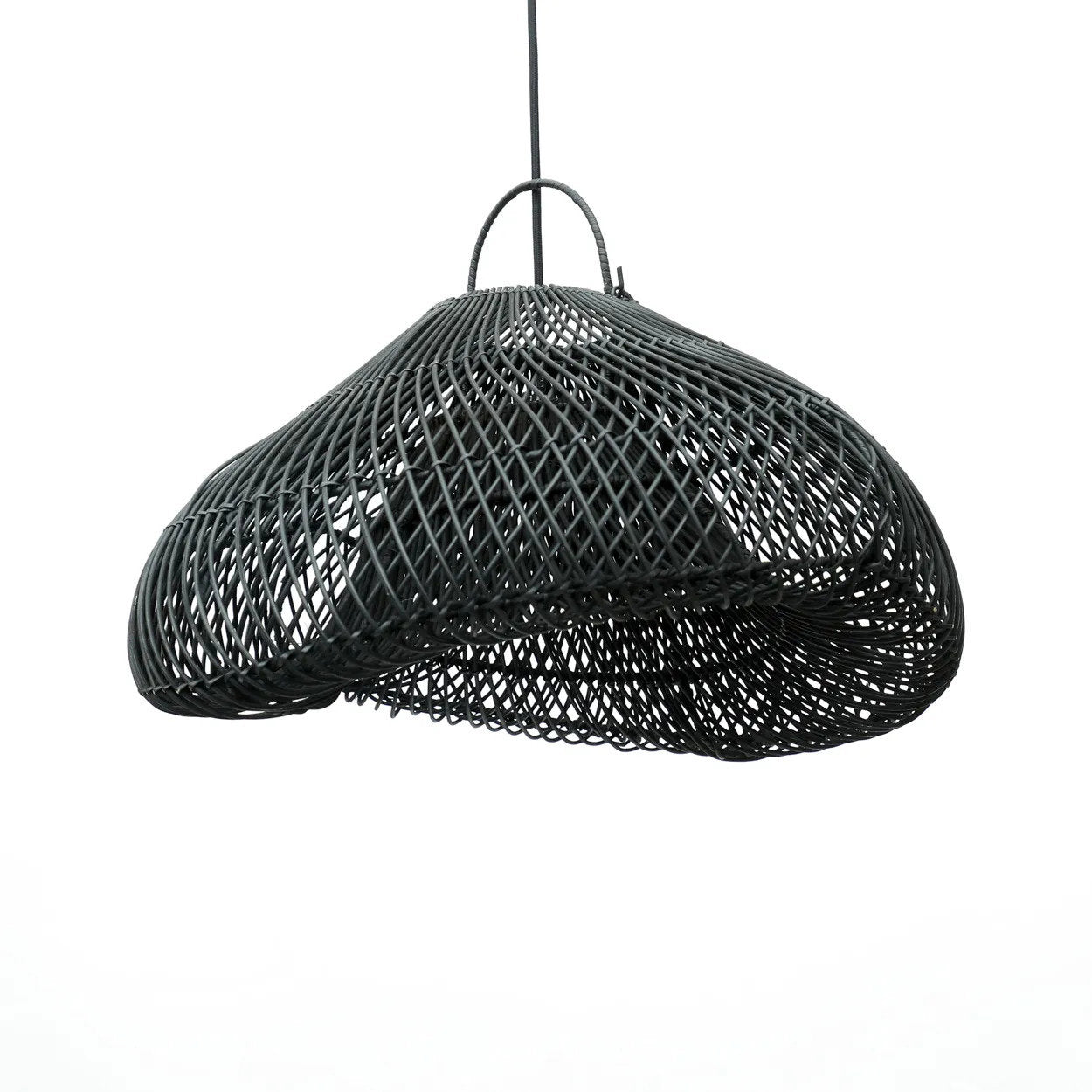 Abat-jour Cloud en rotin - Noir - M - Bazar Bizar
